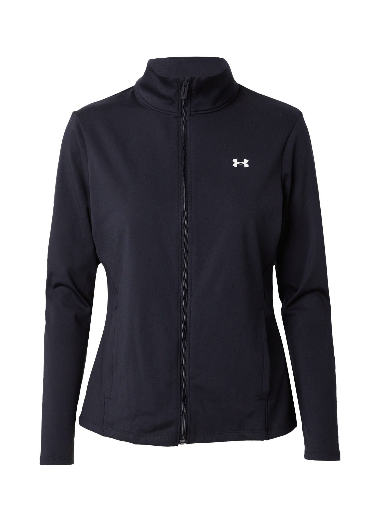 UNDER ARMOUR Bluză cu fermoar sport Motion  negru / alb