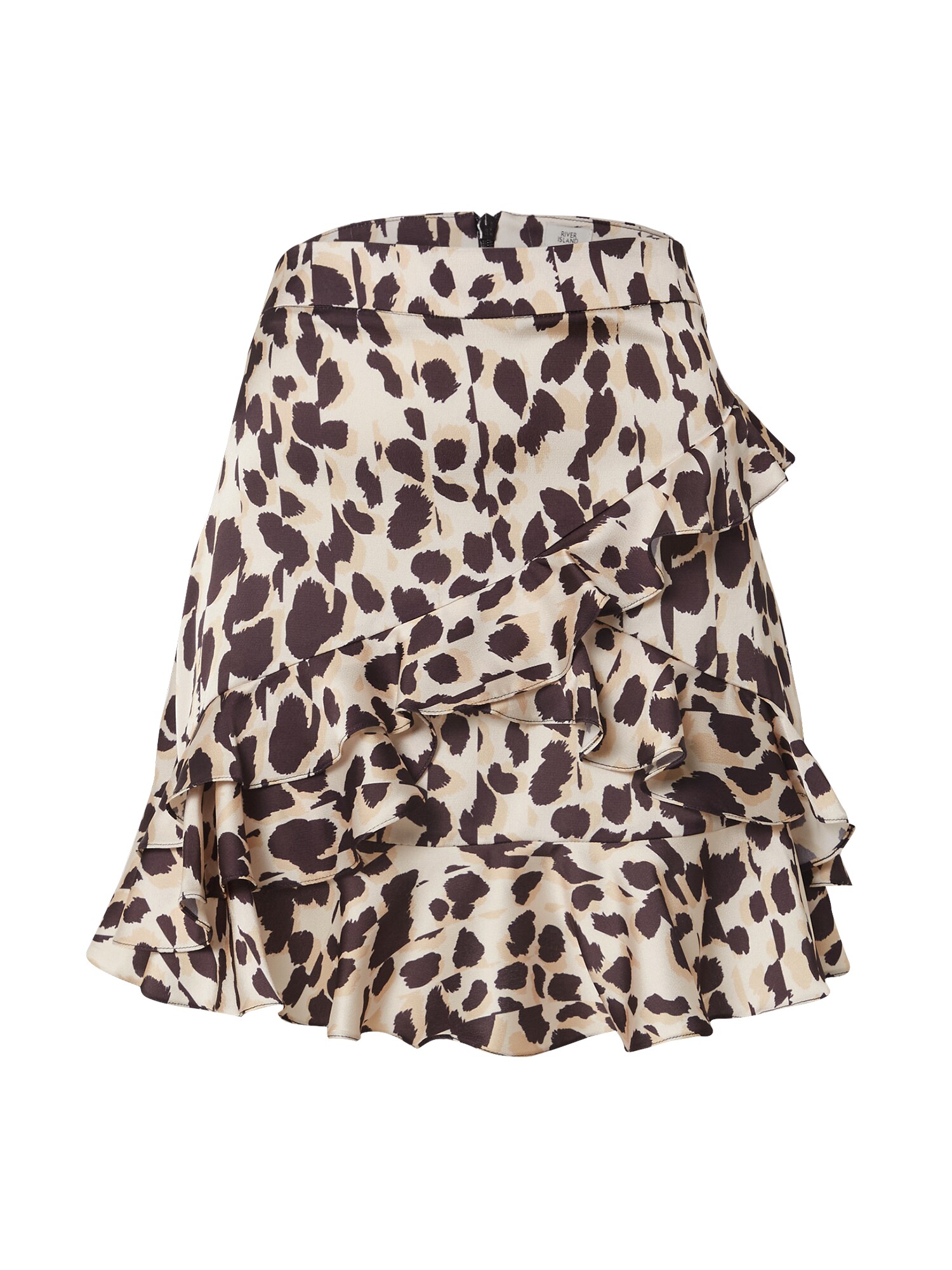 River Island Sijonas 'Frill'  ruda / juoda / smėlio