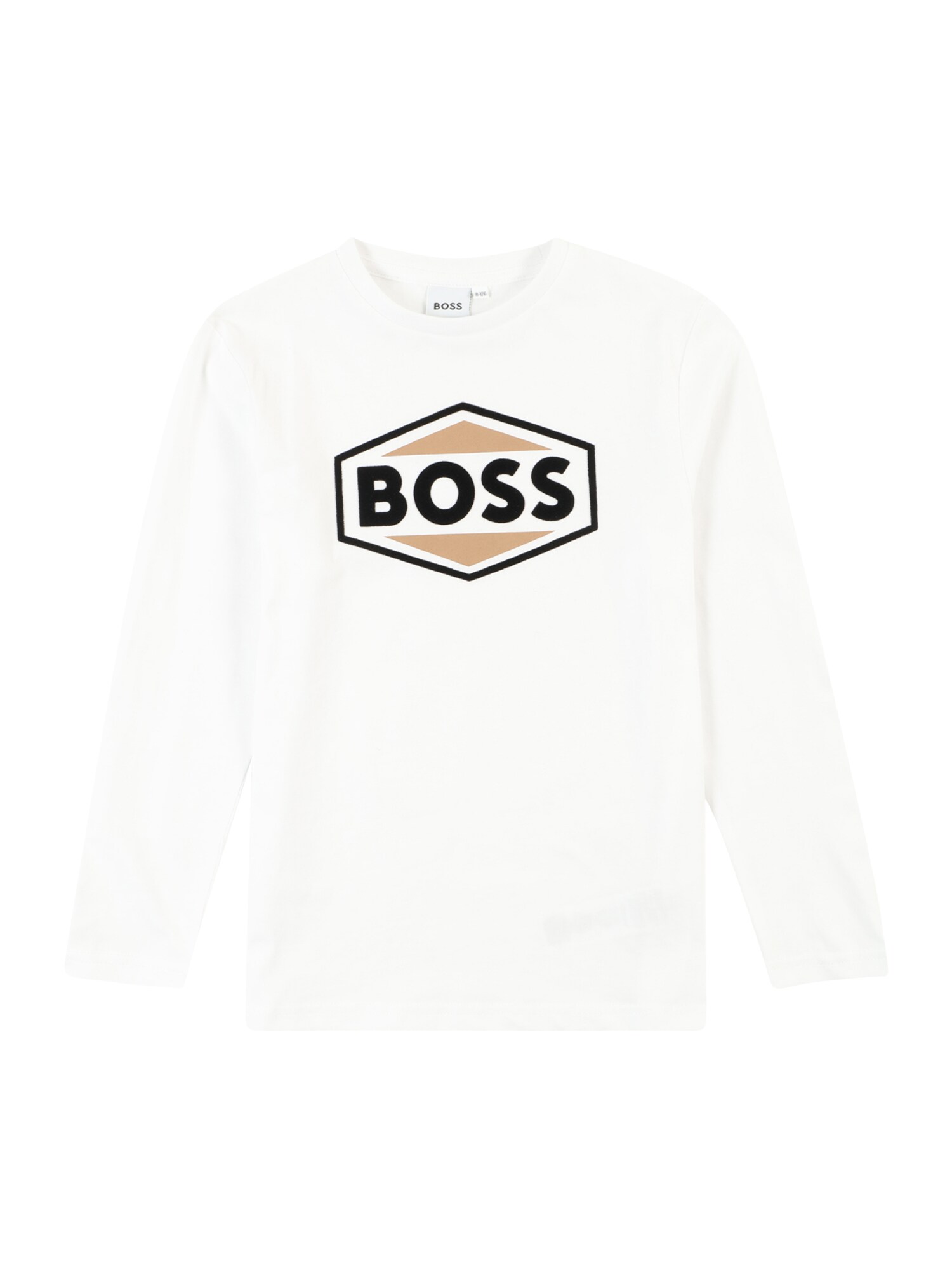 BOSS Kidswear Tričko  hnedá / čierna / biela