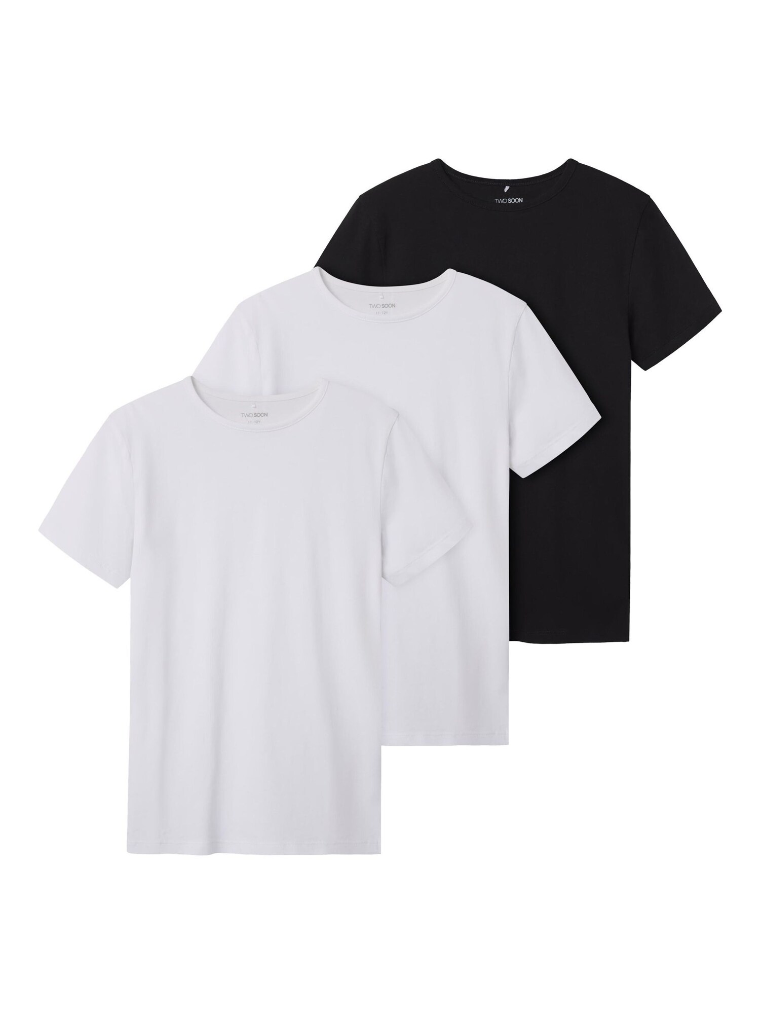 TWO SOON Tricou  negru / alb