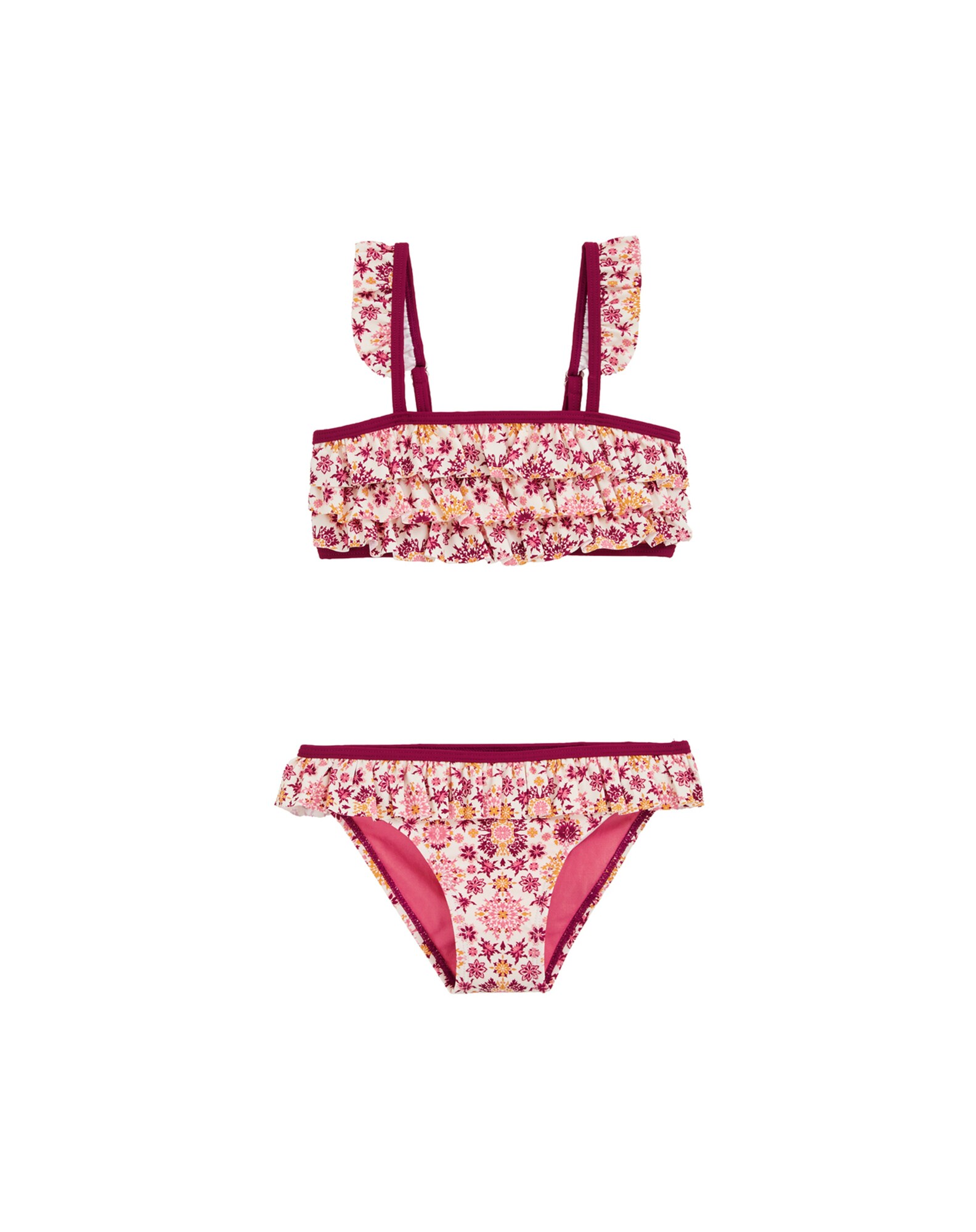 WE Fashion Bikini  narancs / eozin / burgundi vörös / fehér akciós termékkép 1