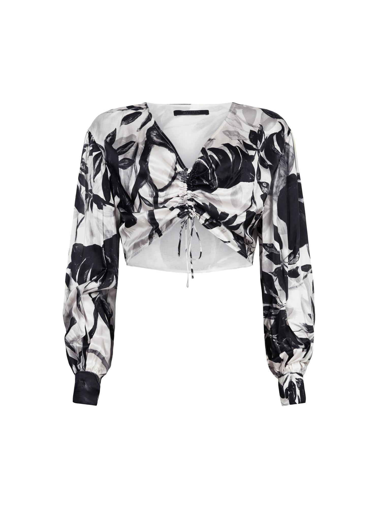 AllSaints Блуза 'CARLA'  сиво / черно / бяло