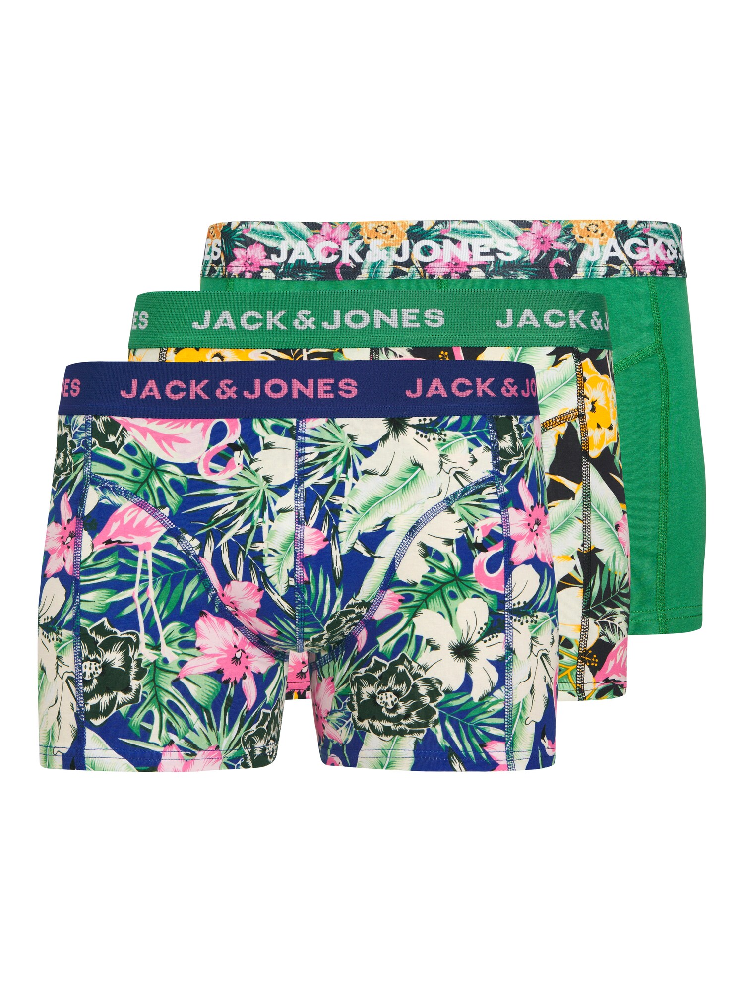 JACK & JONES Boxeralsók 'JACFRED FLAMINGO'  tengerészkék / zöld / fáradt rózsaszín / fekete akciós termékkép 1