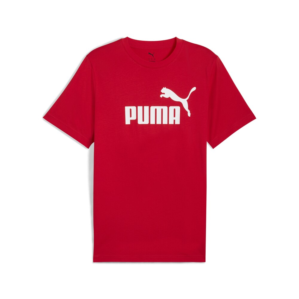 PUMA T-Shirt 'Essentials No. 1' Herren Größe S blutrot / weiß