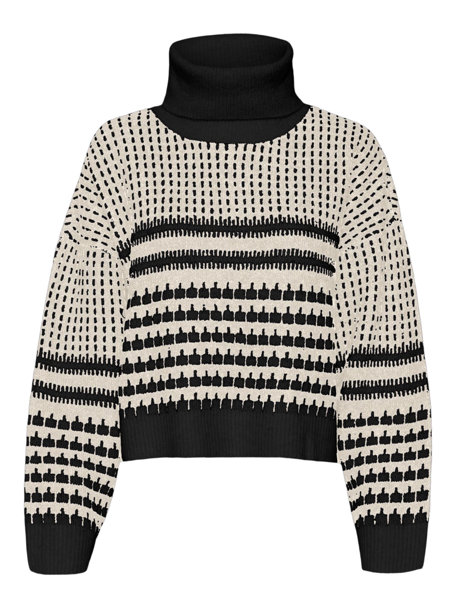 VERO MODA Sveter 'PHILINE'  čierna / biela