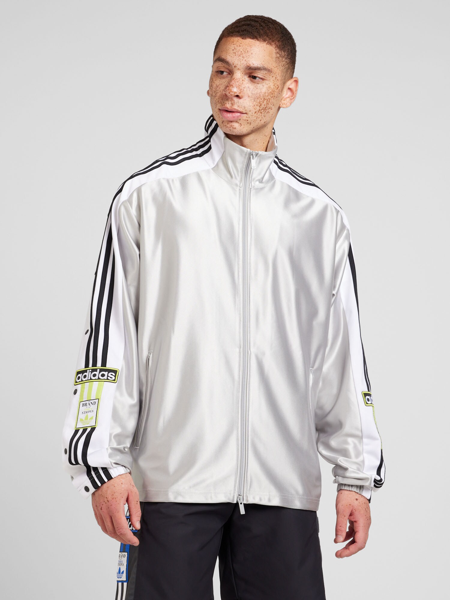 ADIDAS ORIGINALS Átmeneti dzseki 'MEGABREAK'  fekete / ezüst / fehér termék 2. képe