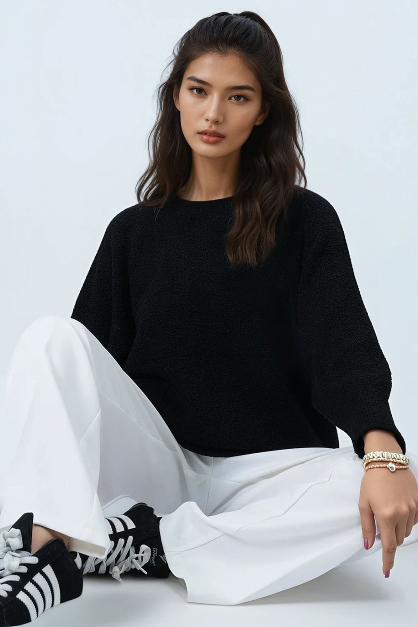 Trend Alaçatı Stili Pulover negru