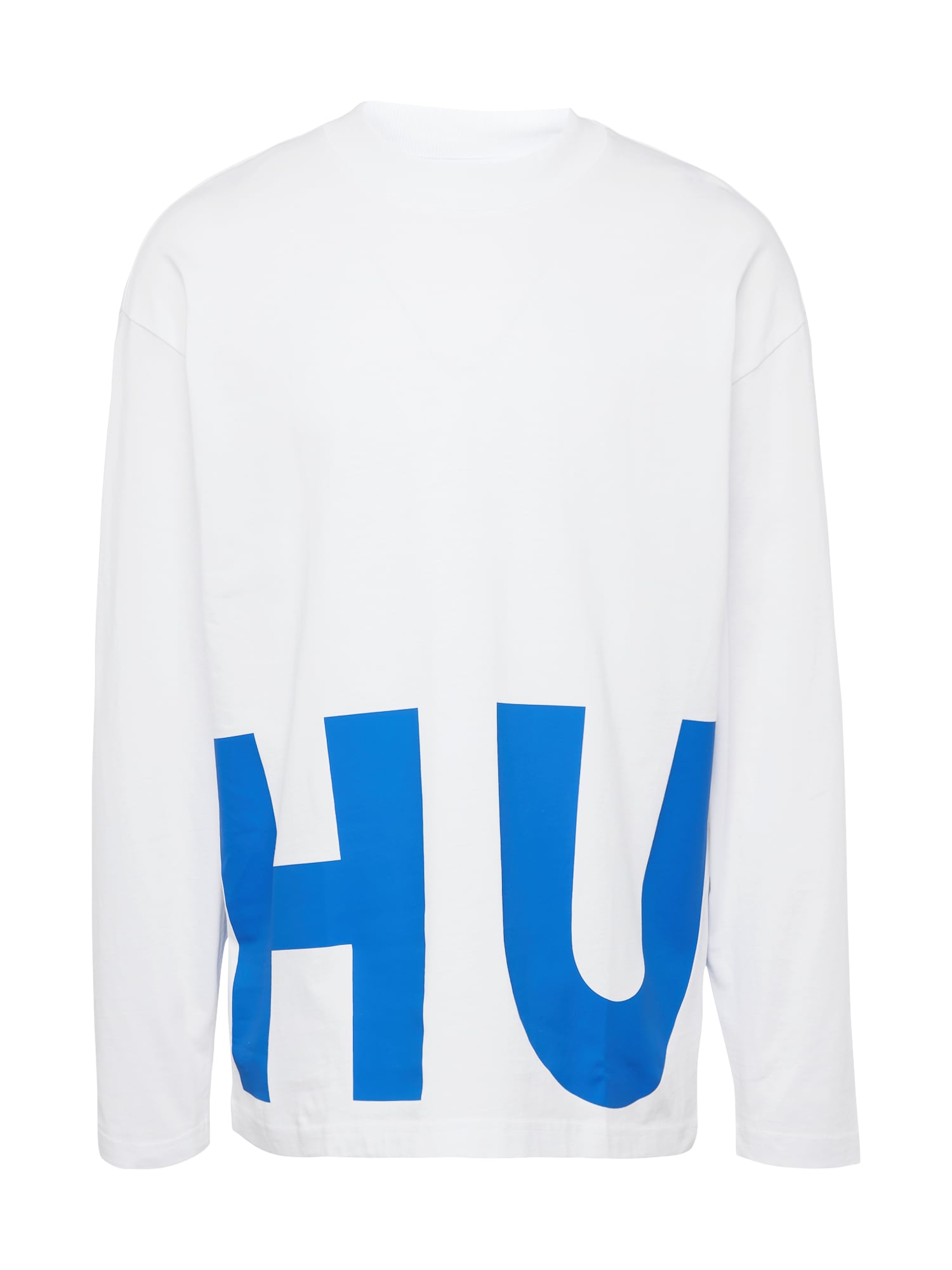 HUGO Blue Marškinėliai 'Nallison' azuro spalva / balta