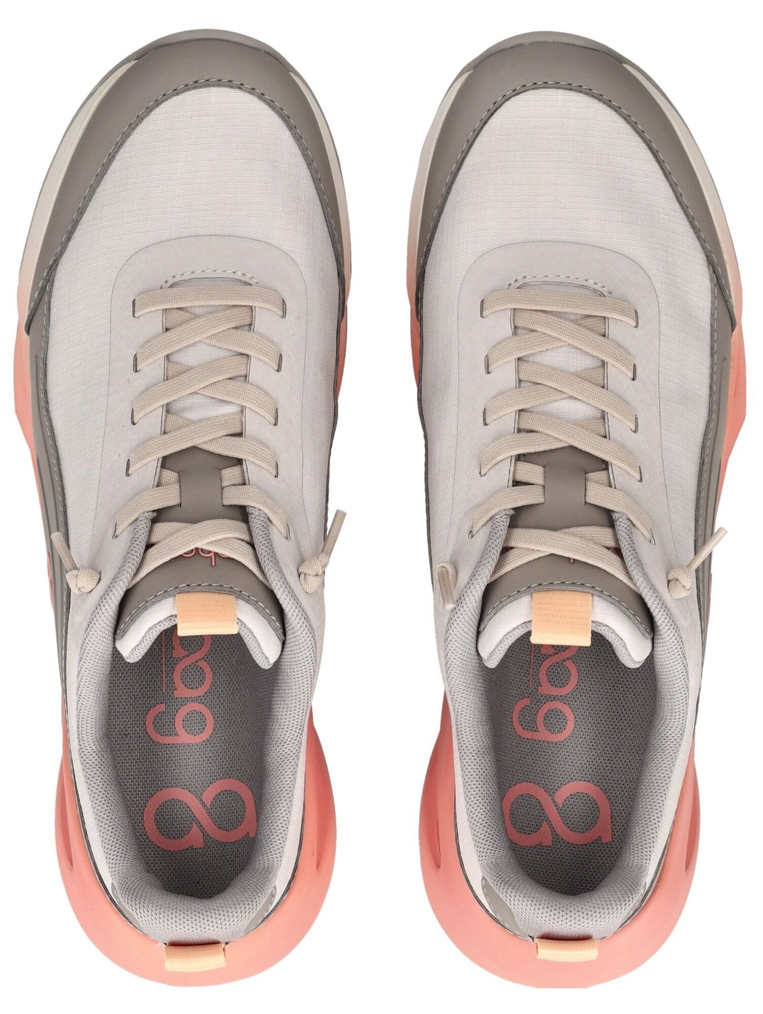 Tenhaag Sneakers laag grijs zalm roze wit