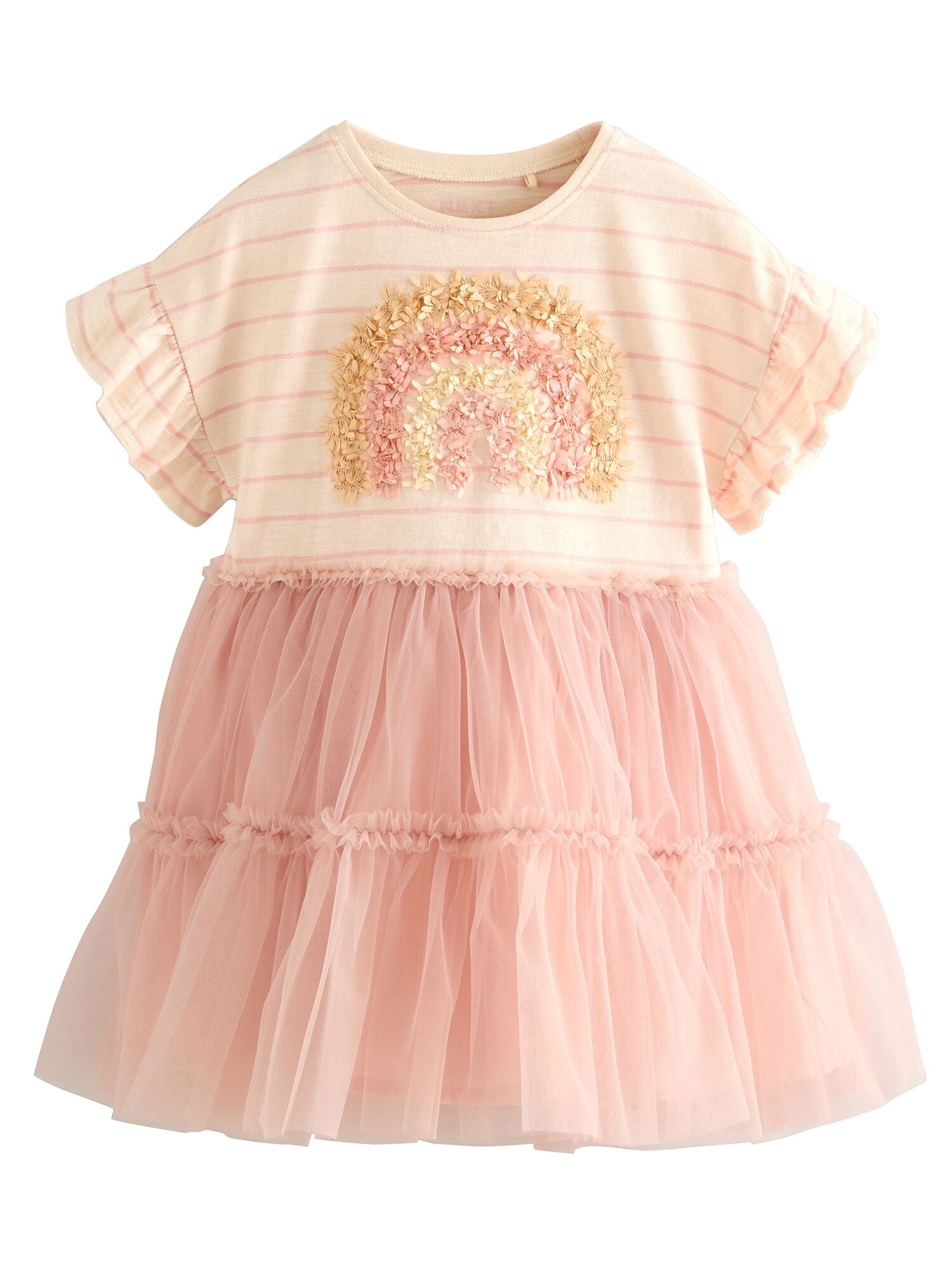 Next Rochie  galben deschis / roz / roz pudră