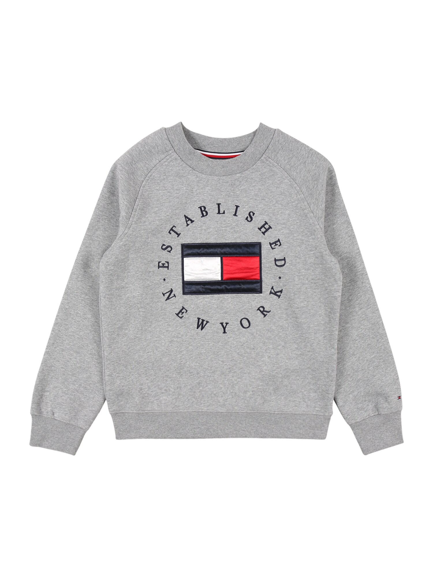 TOMMY HILFIGER Megztinis be užsegimo  pilka / tamsiai mėlyna / balta / ugnies raudona