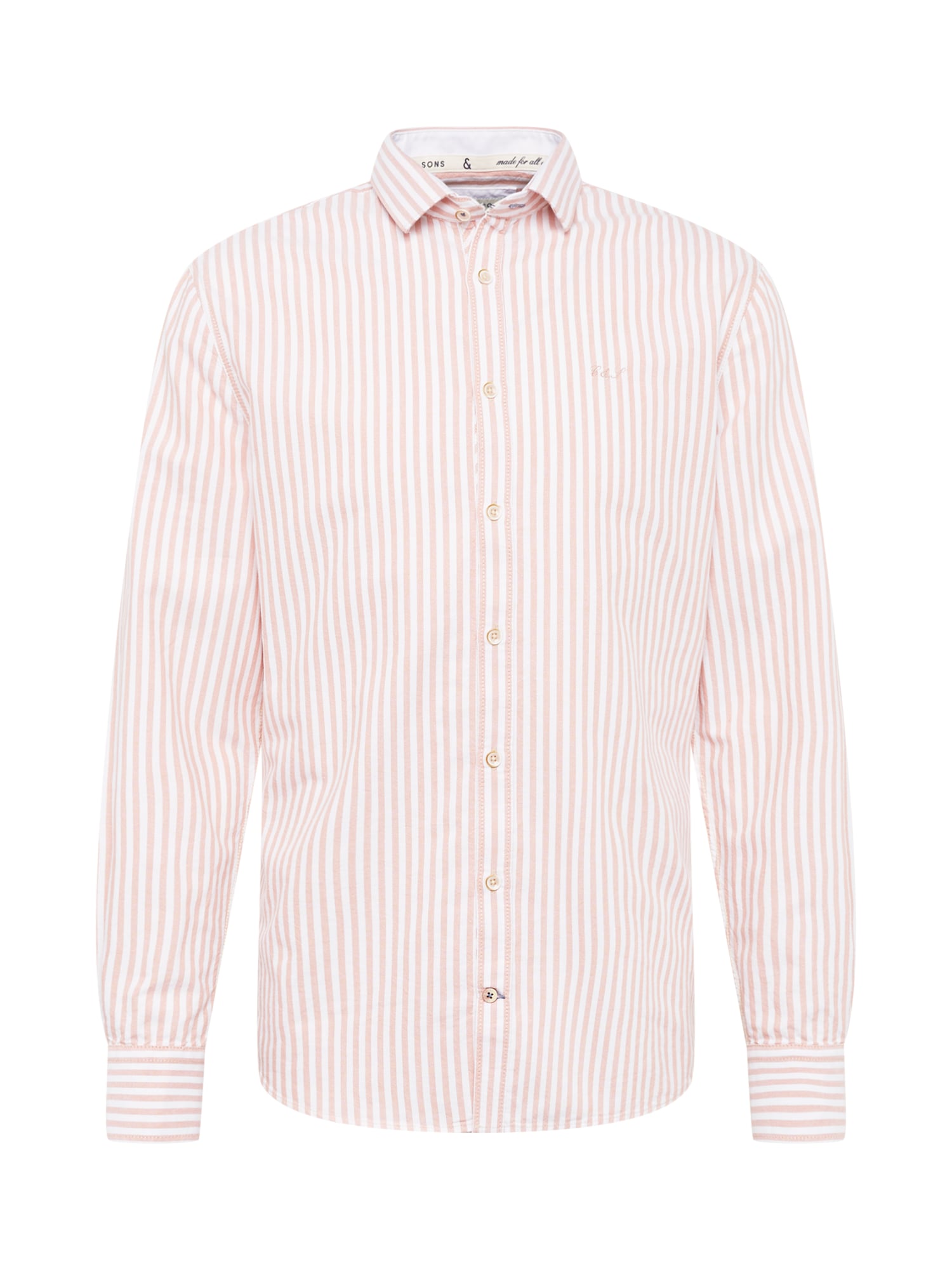 COLOURS & SONS Marškiniai 'Oxford' lašišų spalva / balkšva