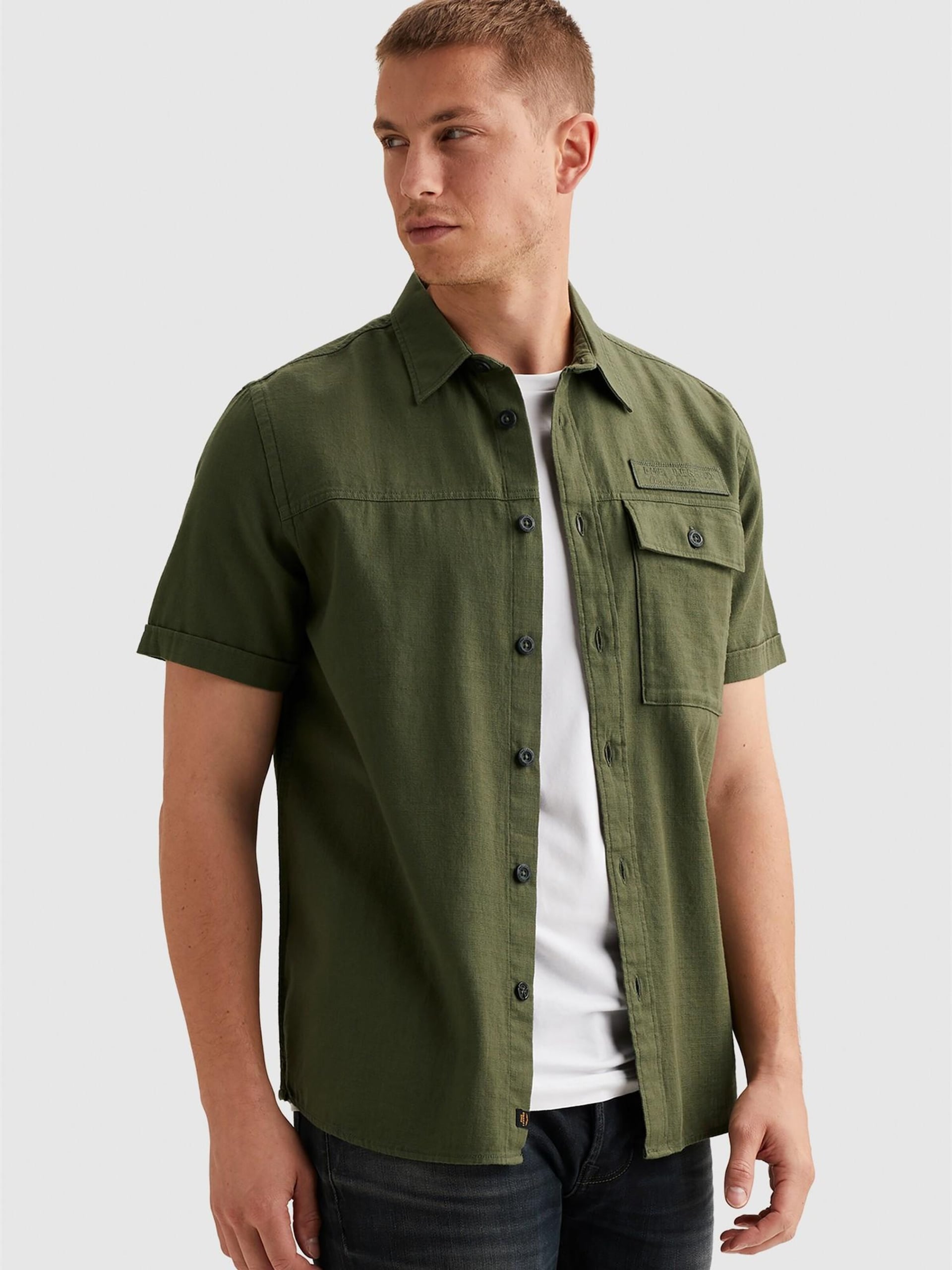 PME Legend Skjorta 'Shirt in slub cotton with short sleeves' herr