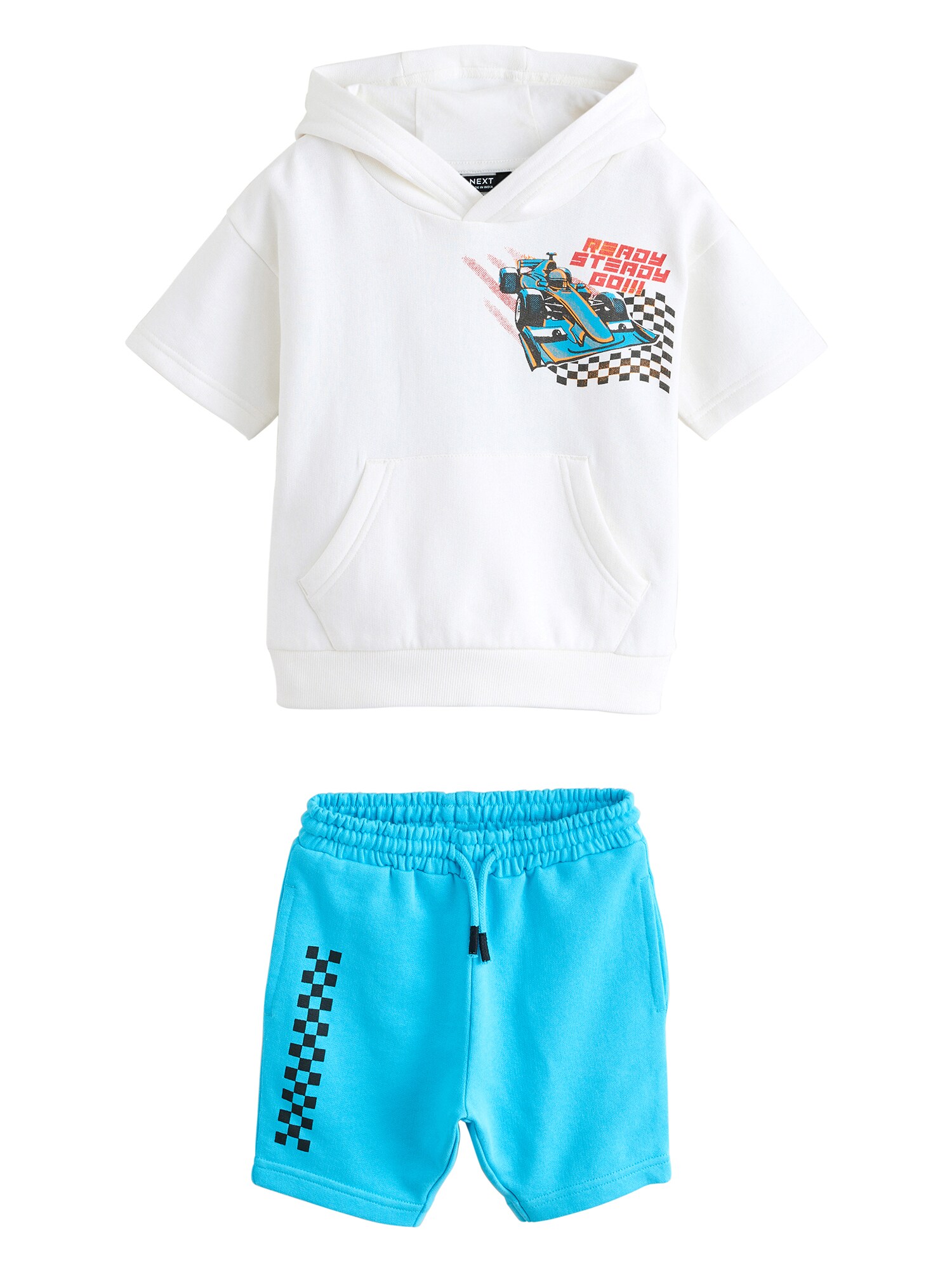 Next Set  albastru aqua / roși aprins / negru / alb