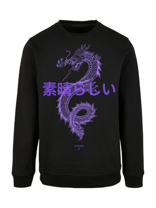 F4NT4STIC Sweatshirt ‘Drache Lila’ Violetblauw / Zwart