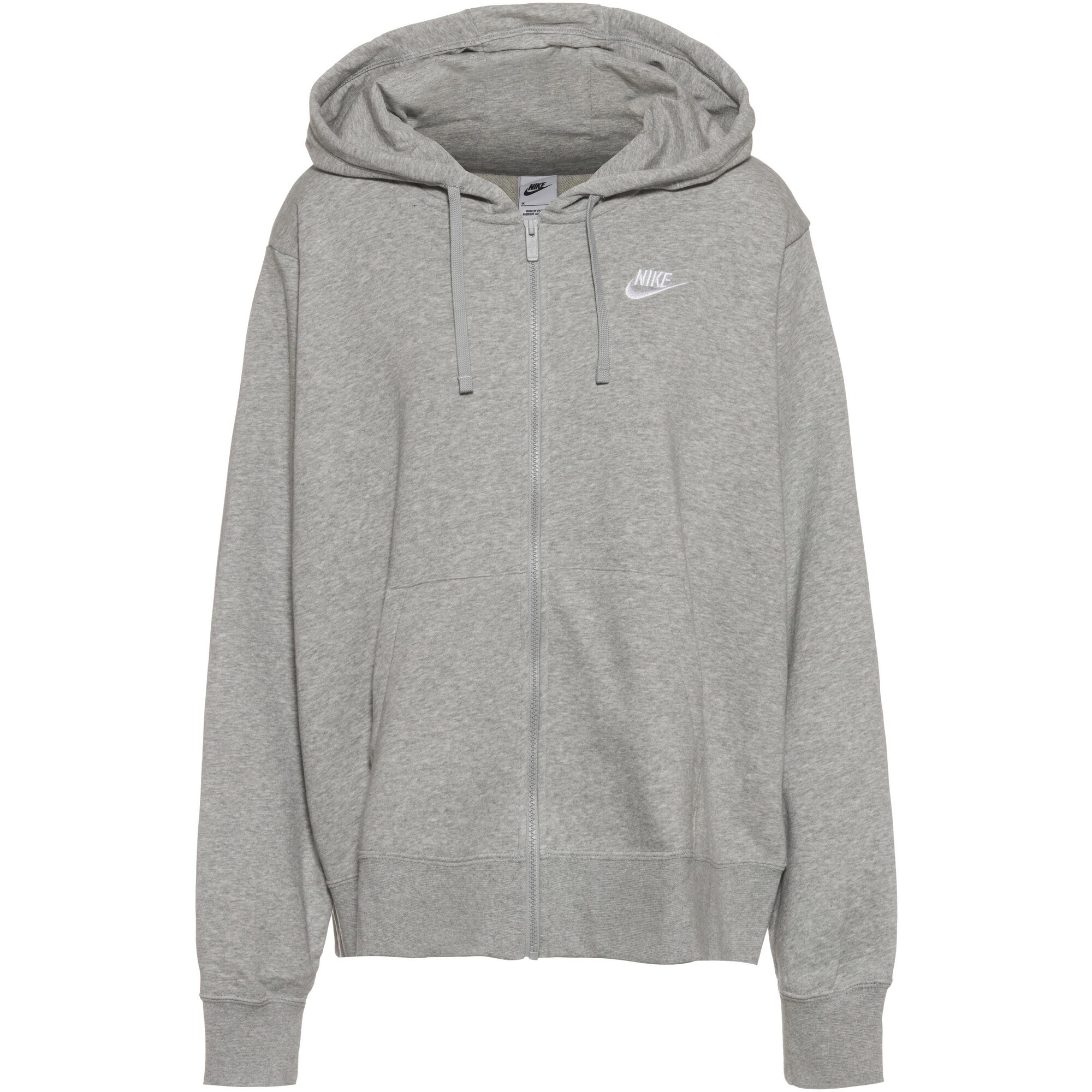 NIKE Tepláková bunda  sivá / biela