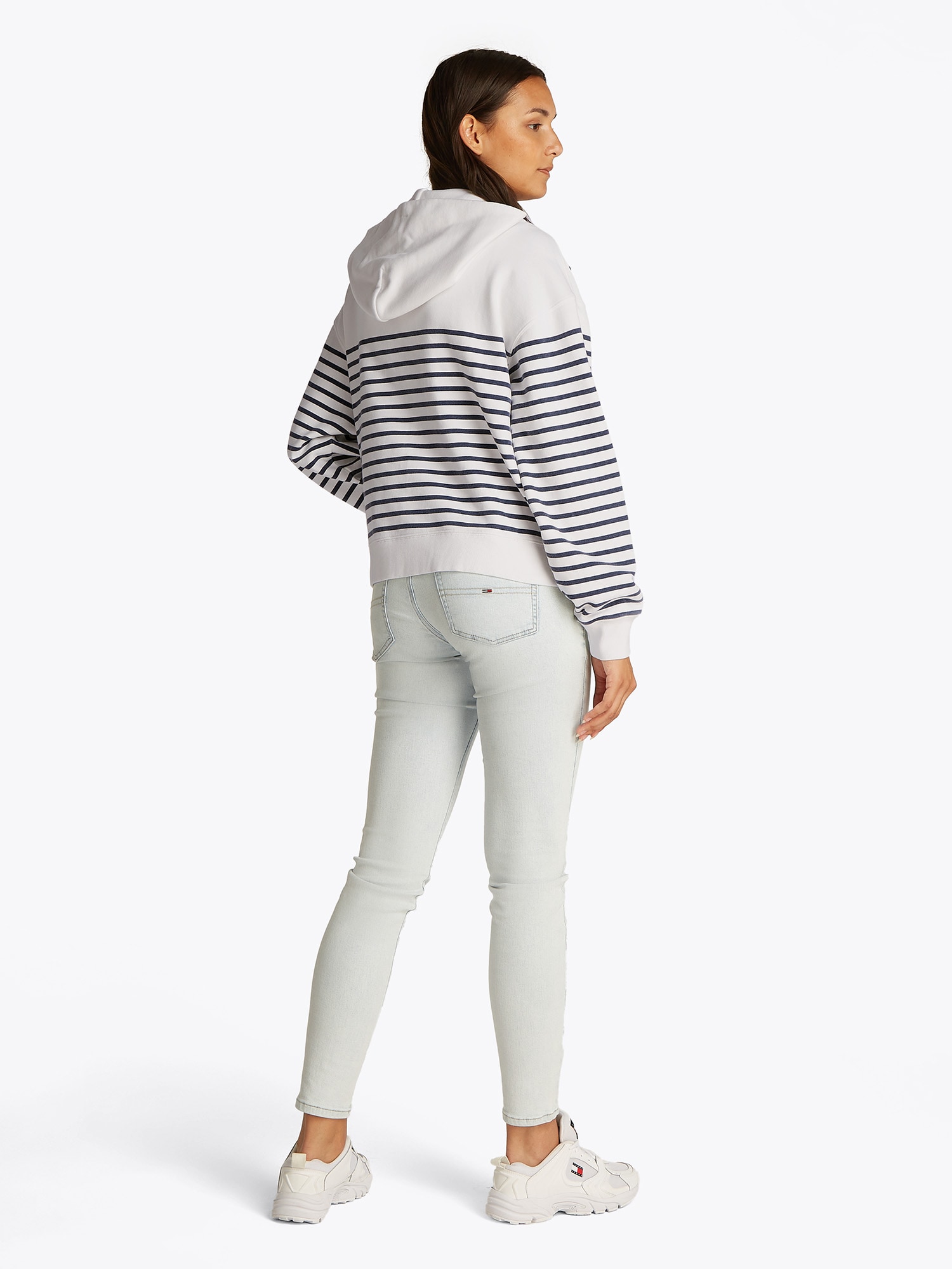 Tommy Jeans Tepláková bunda námornícka modrá / biela (obrázok 3)