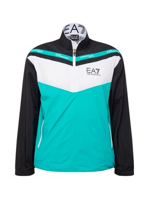 EA7 Emporio Armani Sweatshirt Turquoise / Zwart / Wit