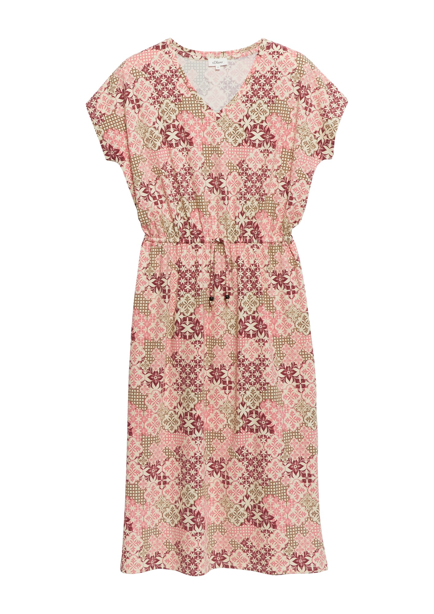 S.Oliver Jurk Lichtbeige / Olijfgroen / Cyclaam / Rosa