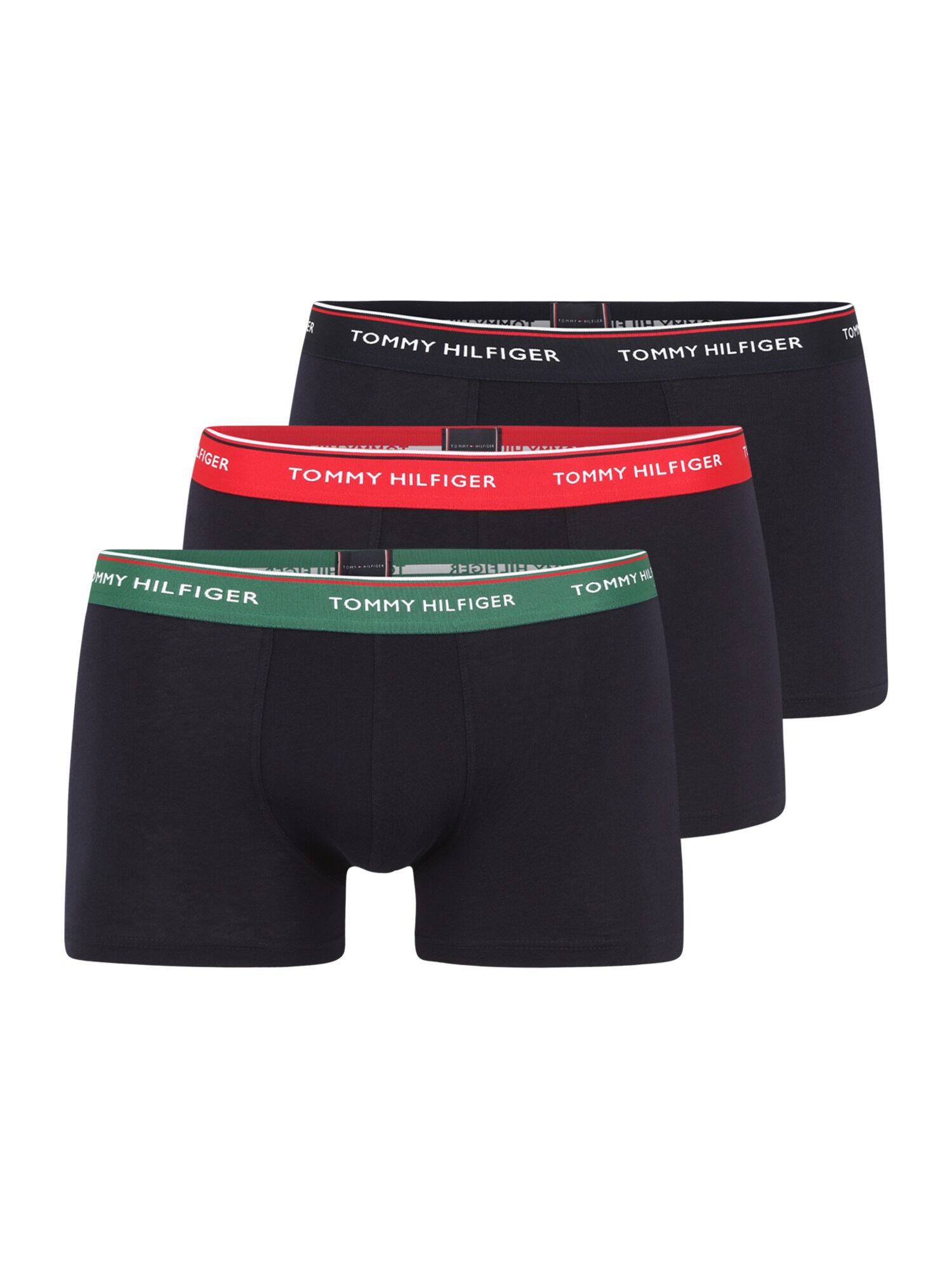 TOMMY HILFIGER Boxer trumpikės  juoda / raudona / balta / žalia