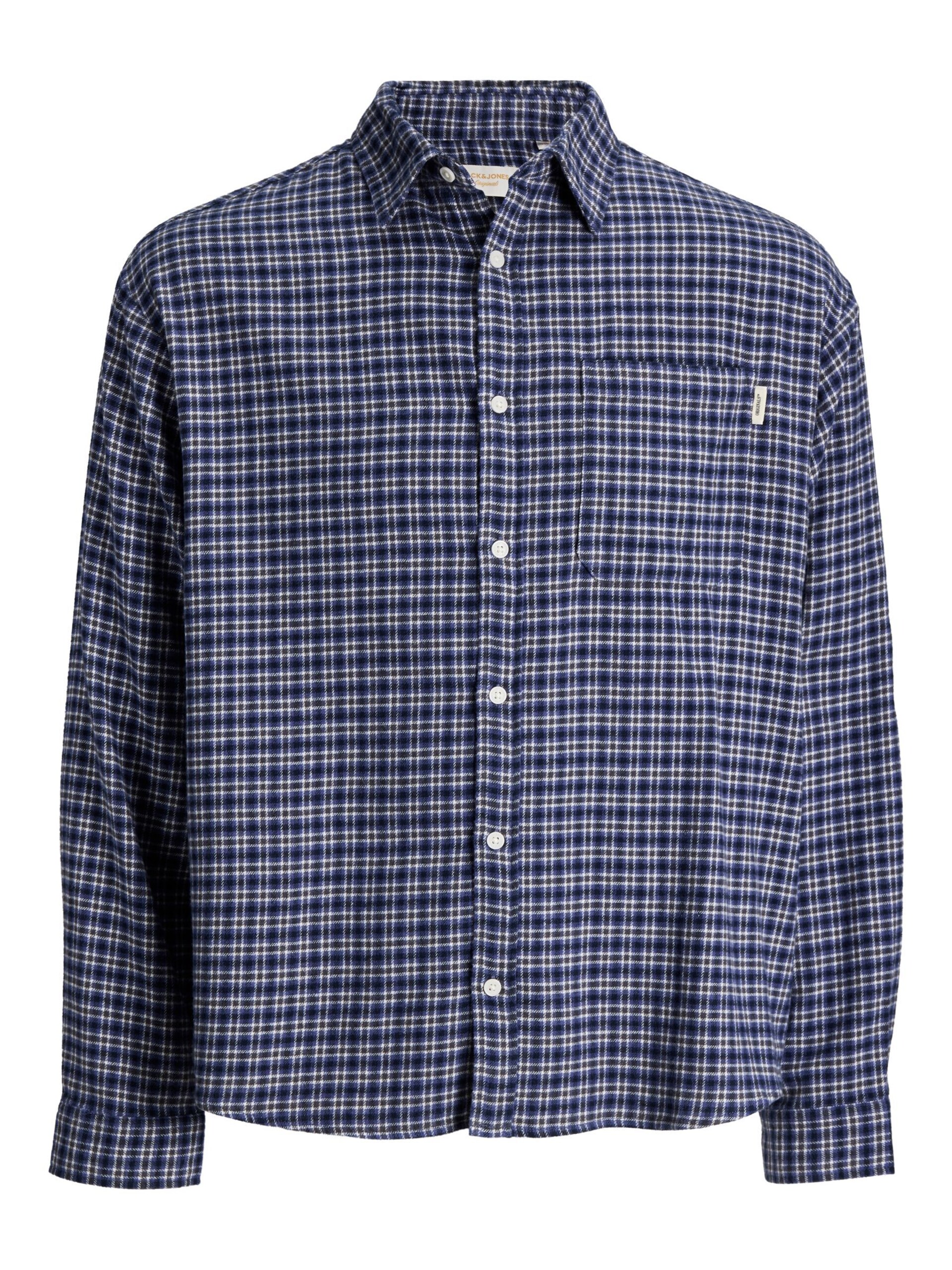 JACK & JONES Skjorta 'JORFREDERIKSBERG' marinblå / marinblå herr