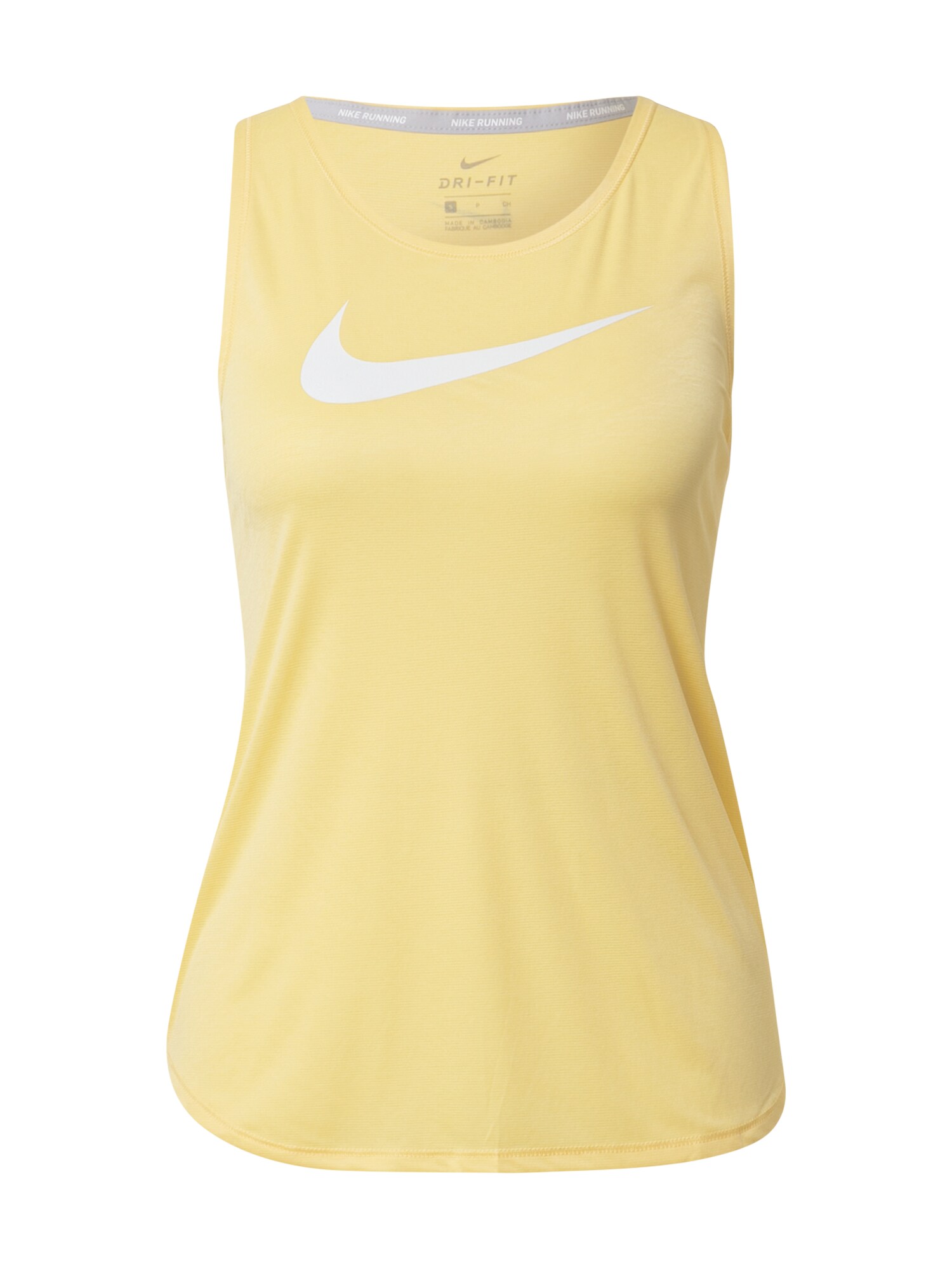 NIKE Sportiniai marškinėliai be rankovių  geltona / balta