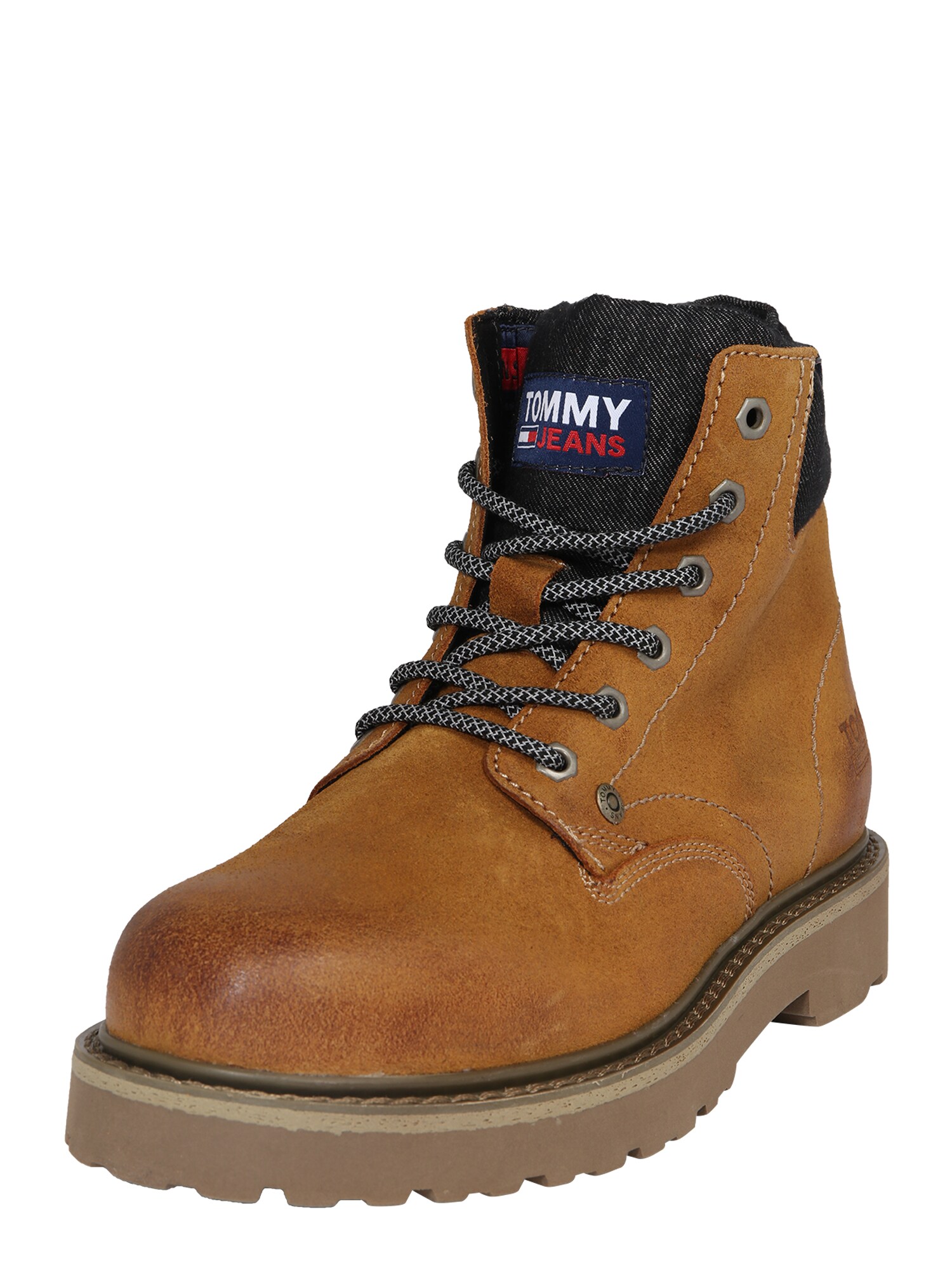 Tommy Jeans Auliniai batai su raišteliais  tamsiai pilka / karamelės