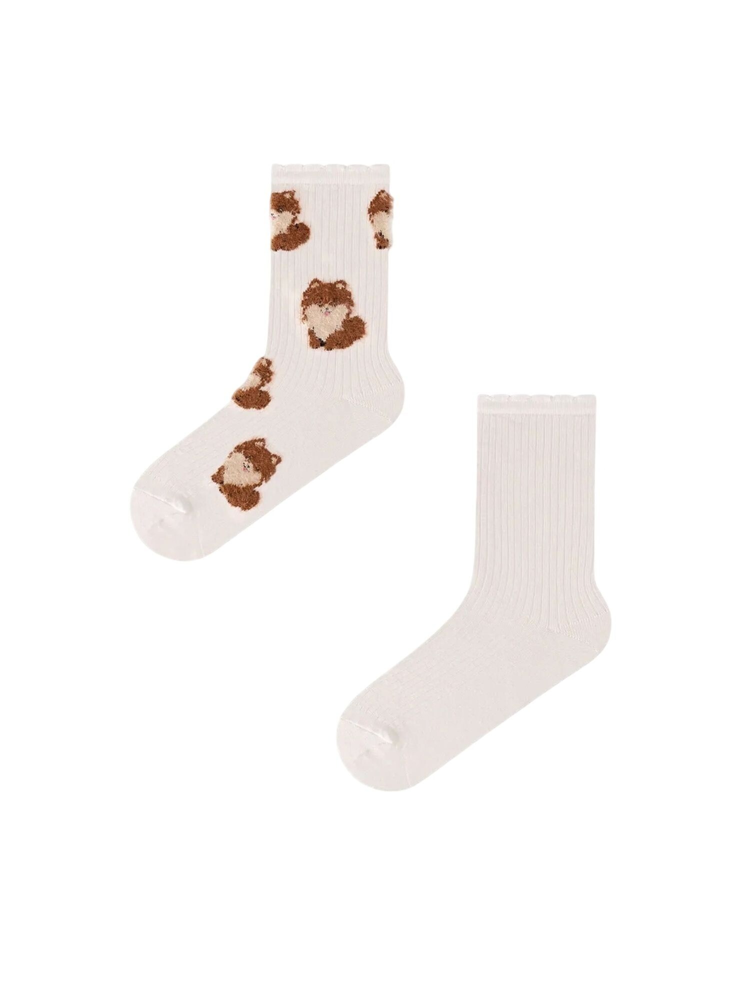 Penti Čarape 'PENTI Crew-Socken mit Rüschen im Paar mit flauschigem Hund' miks boja