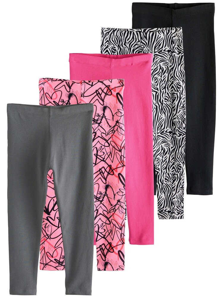Next Leggings Mädchen Größe 122 graphit / pink / pitaya / schwarz / weiß