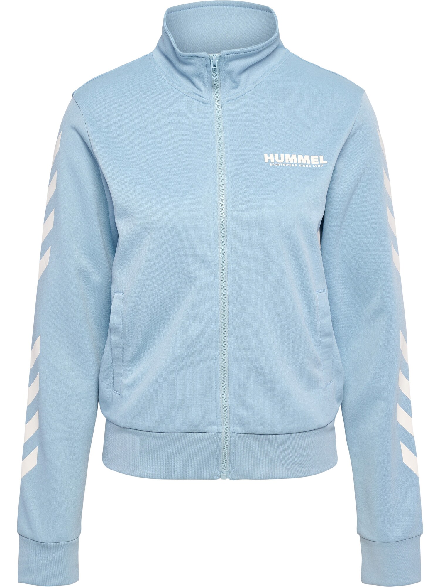 Hummel Športová mikina so zipsom 'Legacy Poly'  svetlomodrá / biela
