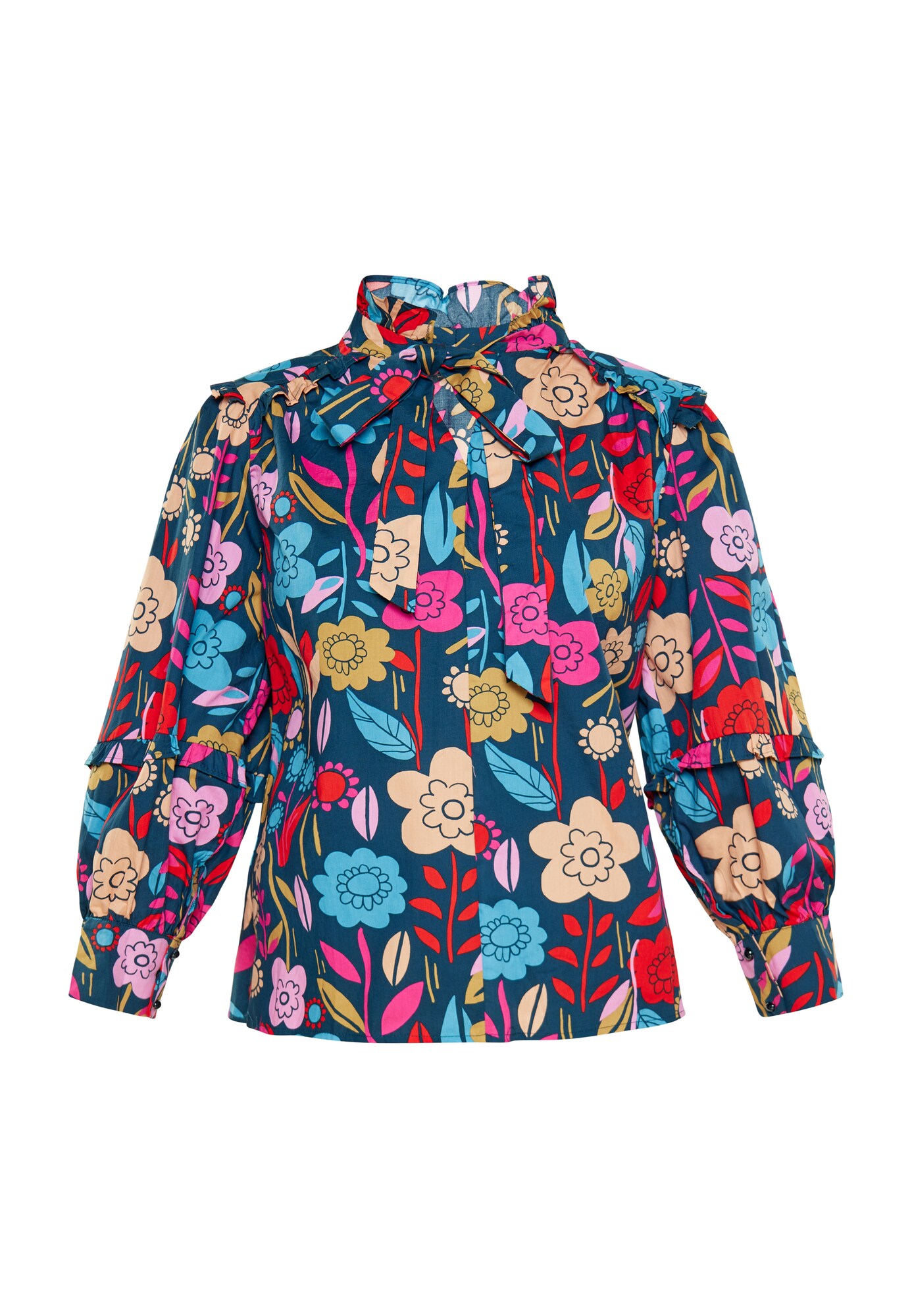 Usha Bluză  bej / albastru deschis / fucsia / roșu