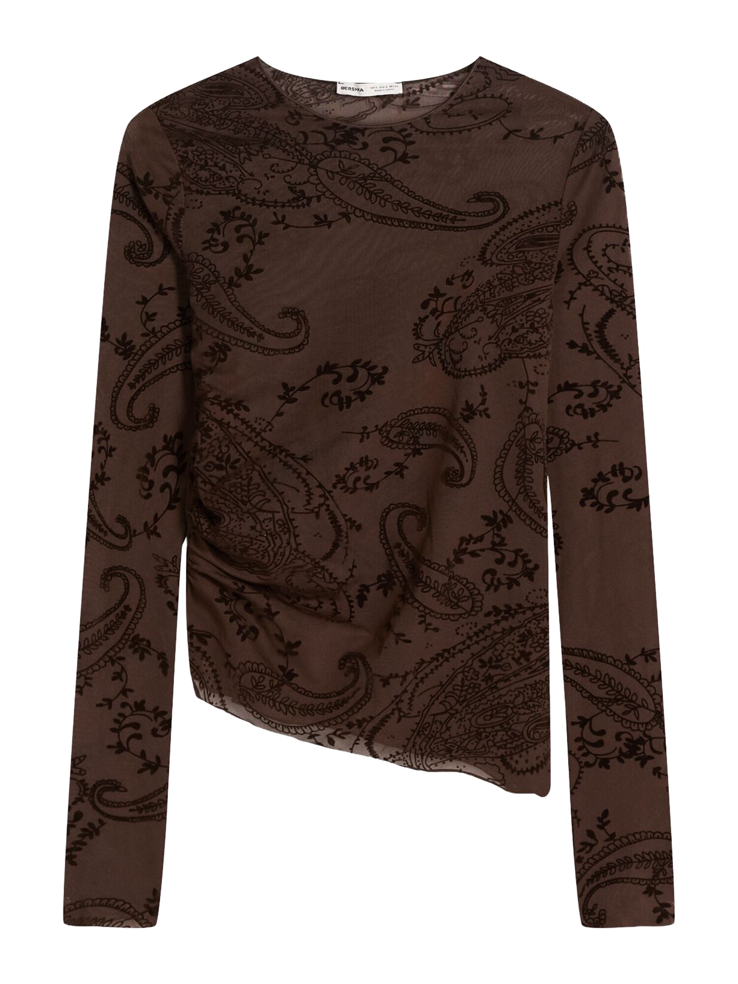 Bershka Tricou  maro / ciocolatiu