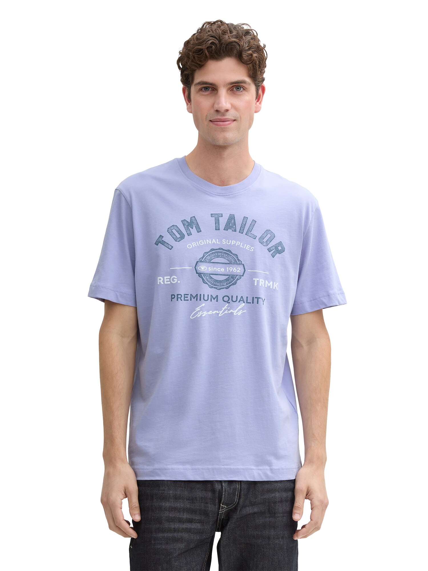 TOM TAILOR Póló  tengerészkék / világoslila / fehér termék 2. képe