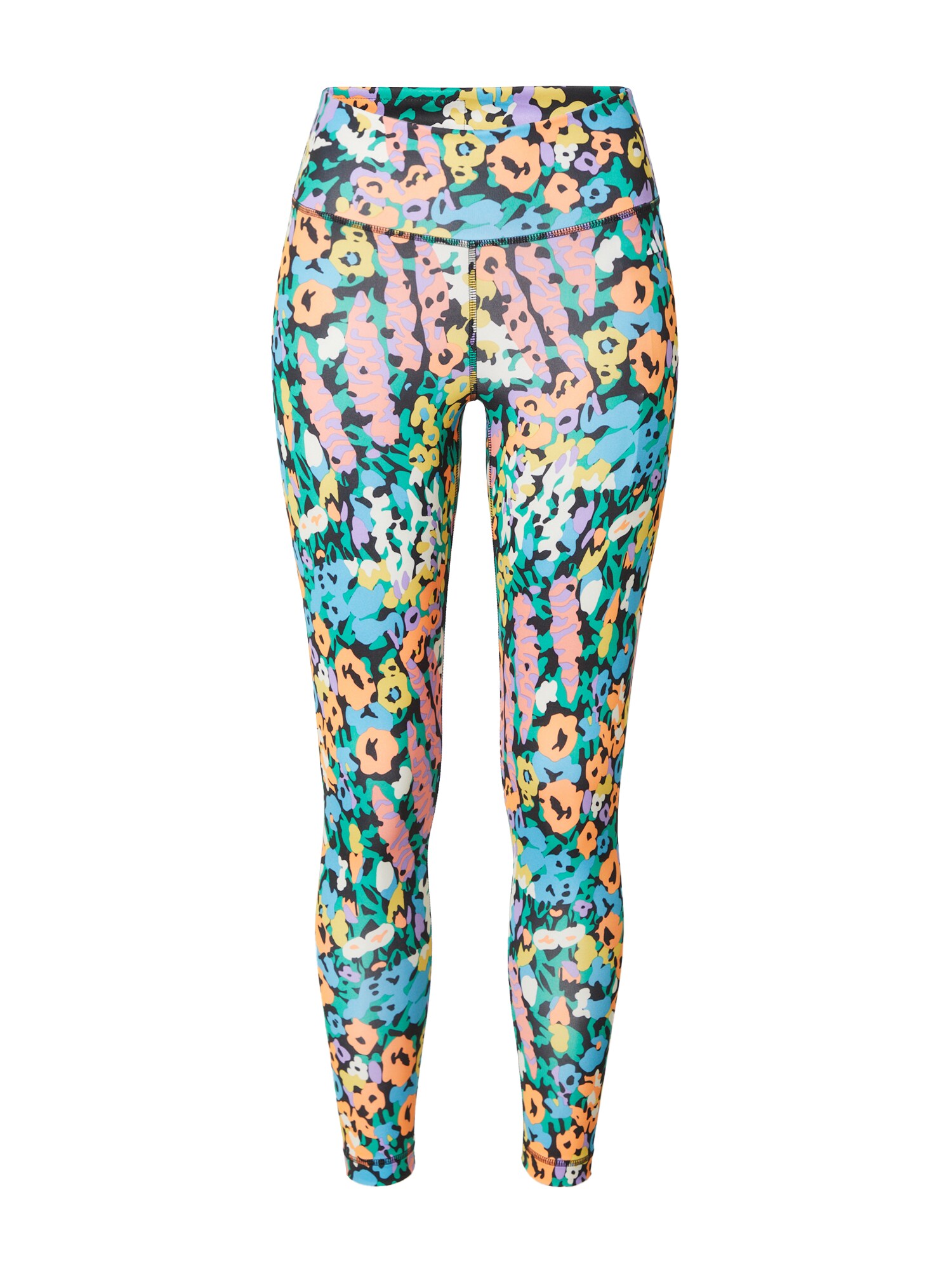 ADIDAS PERFORMANCE Sportske hlače 'Train Essentials Printed High-Waisted'  ecru/prljavo bijela / tirkiz / nebesko plava / marelica