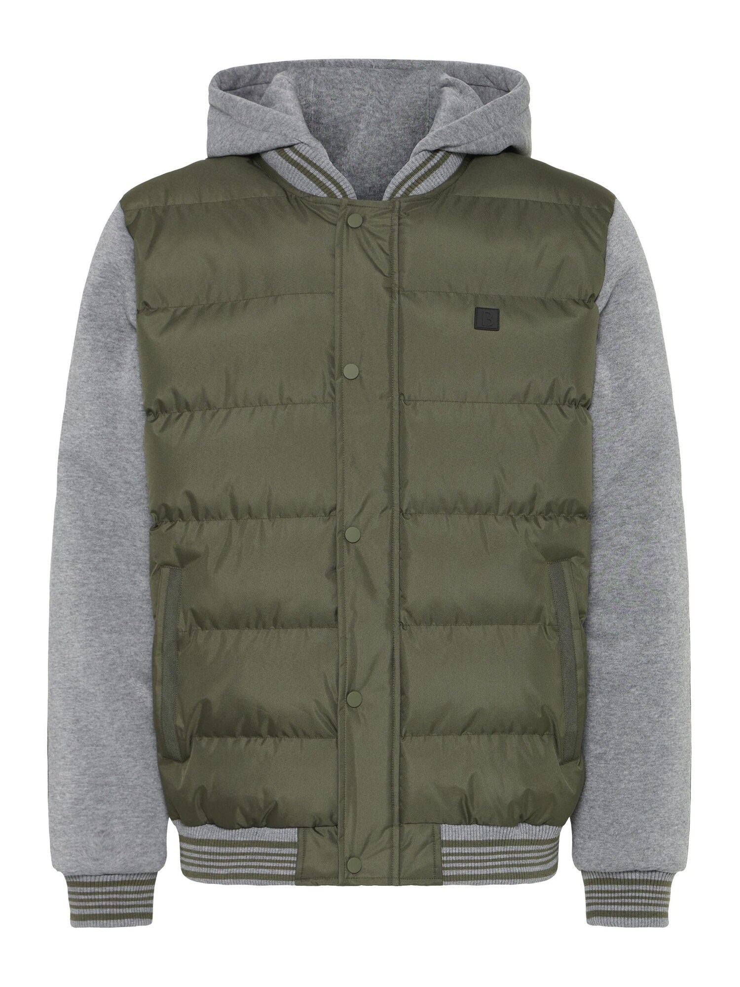 BLEND Chaqueta de entretiempo 'BHERNIE'  gris moteado / verde oscuro