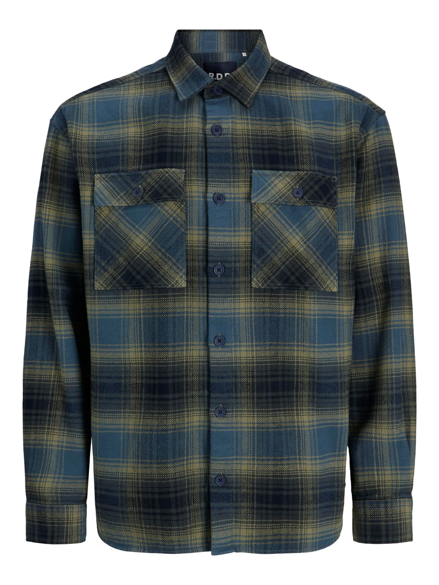 R.D.D. ROYAL DENIM DIVISION Camisa 'RDDCHARLES'  azul cian / mostaza / gris / antracita