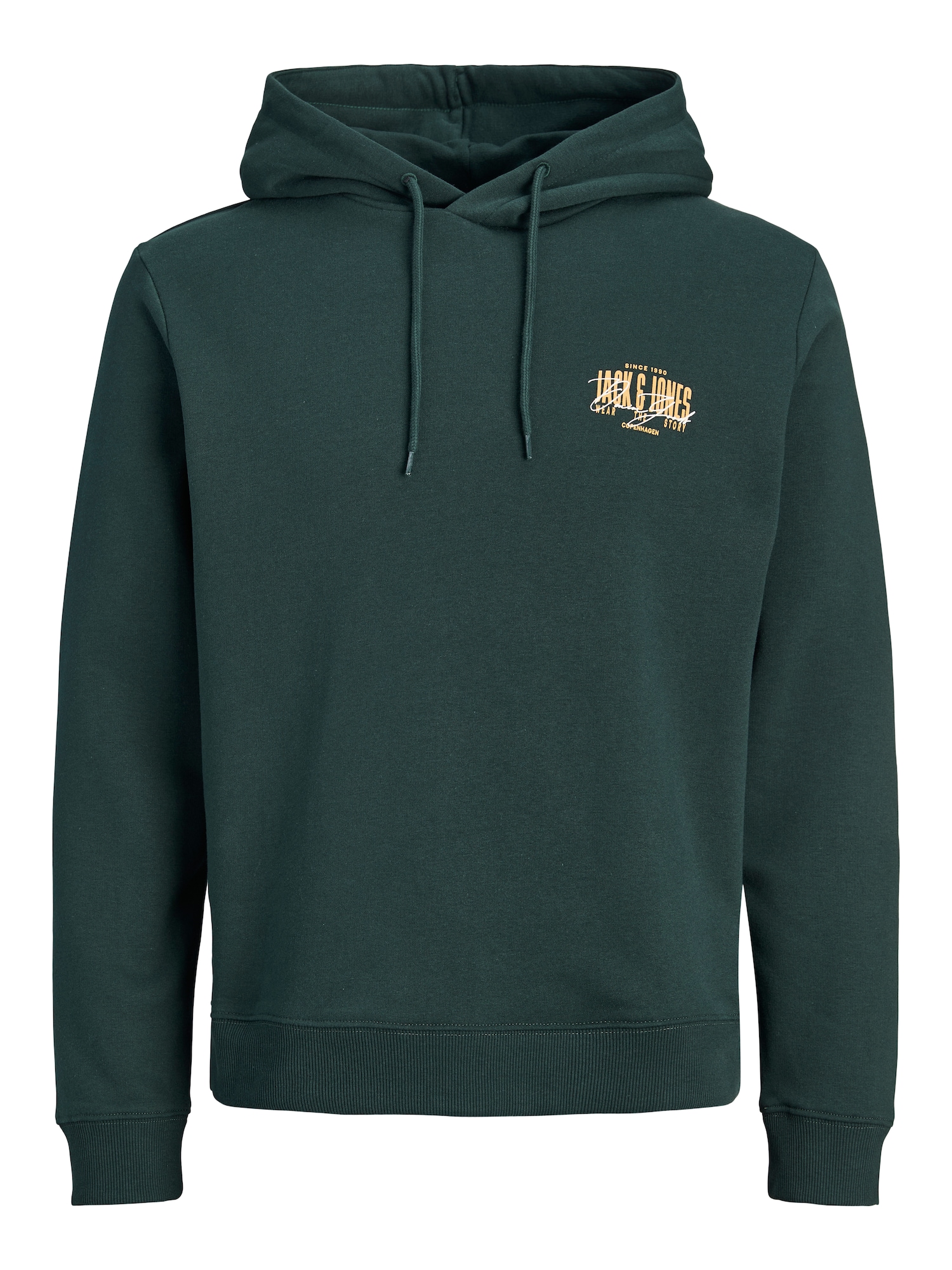 JACK & JONES Bluză de molton JJAERO galben / verde închis / alb
