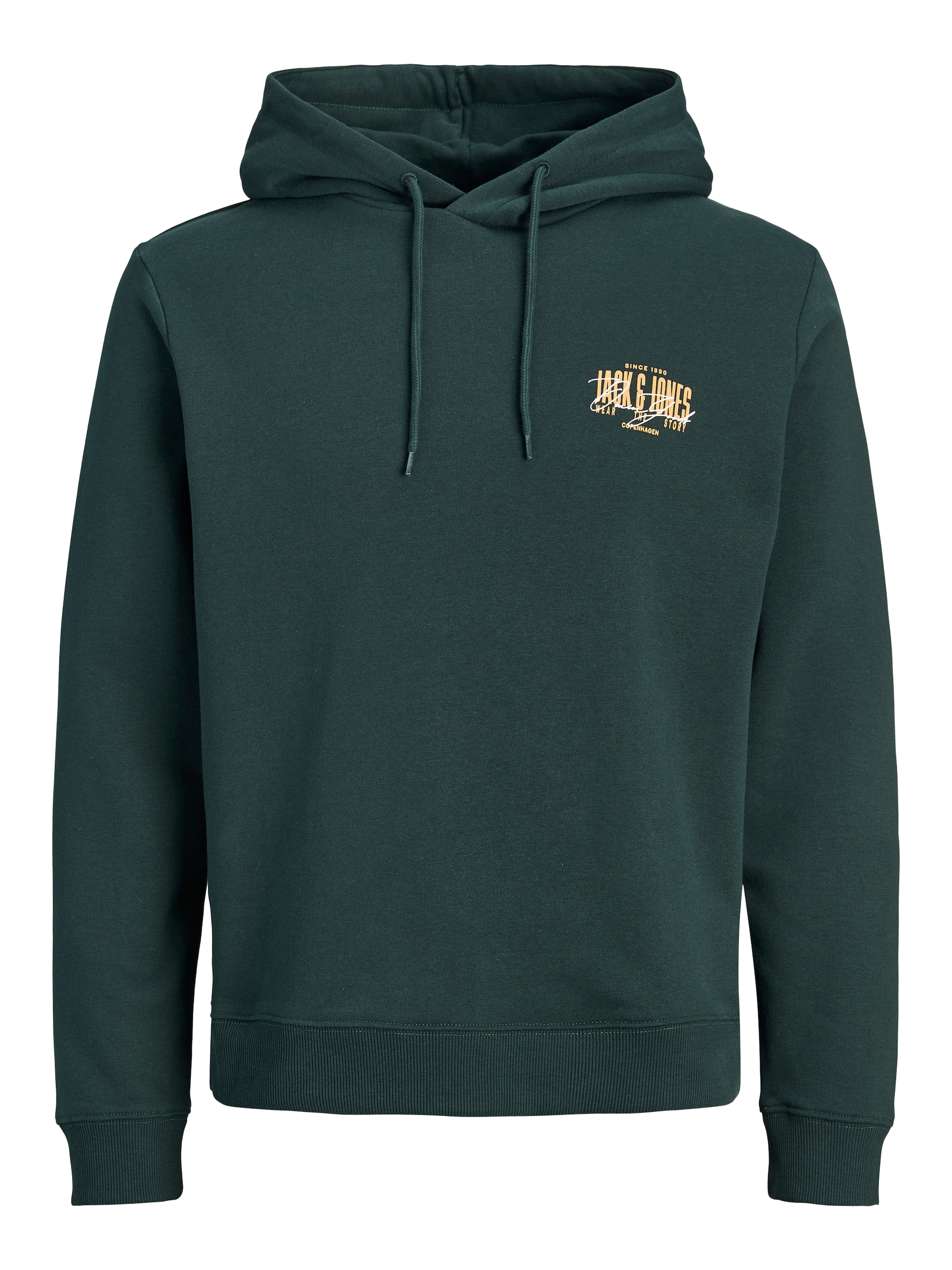 JACK & JONES Sweatshirt 'JJAERO' gul / mörkgrön herr