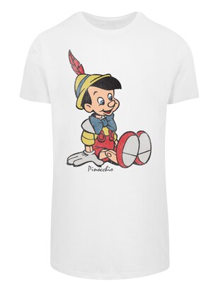 F4NT4STIC Shirt ‘Disney Pinocchio Classic’ Duifblauw / Geel / Rood / Wit