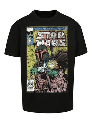 F4NT4STIC Shirt ‘Star Wars Boba Fett Comic’ Limoen / Donkergroen / Zwart / Wit