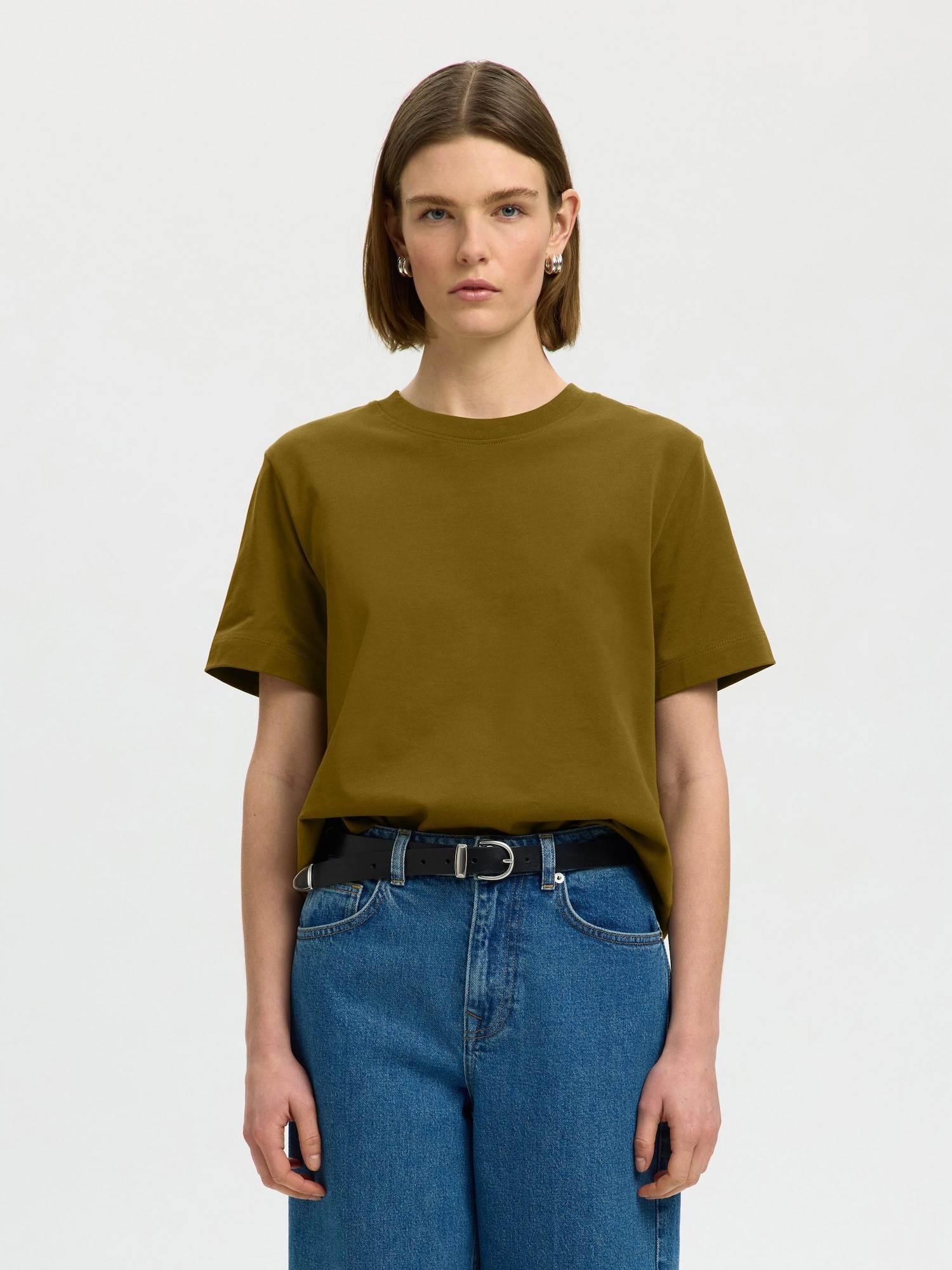 SELECTED Tricou SLFEssential oliv