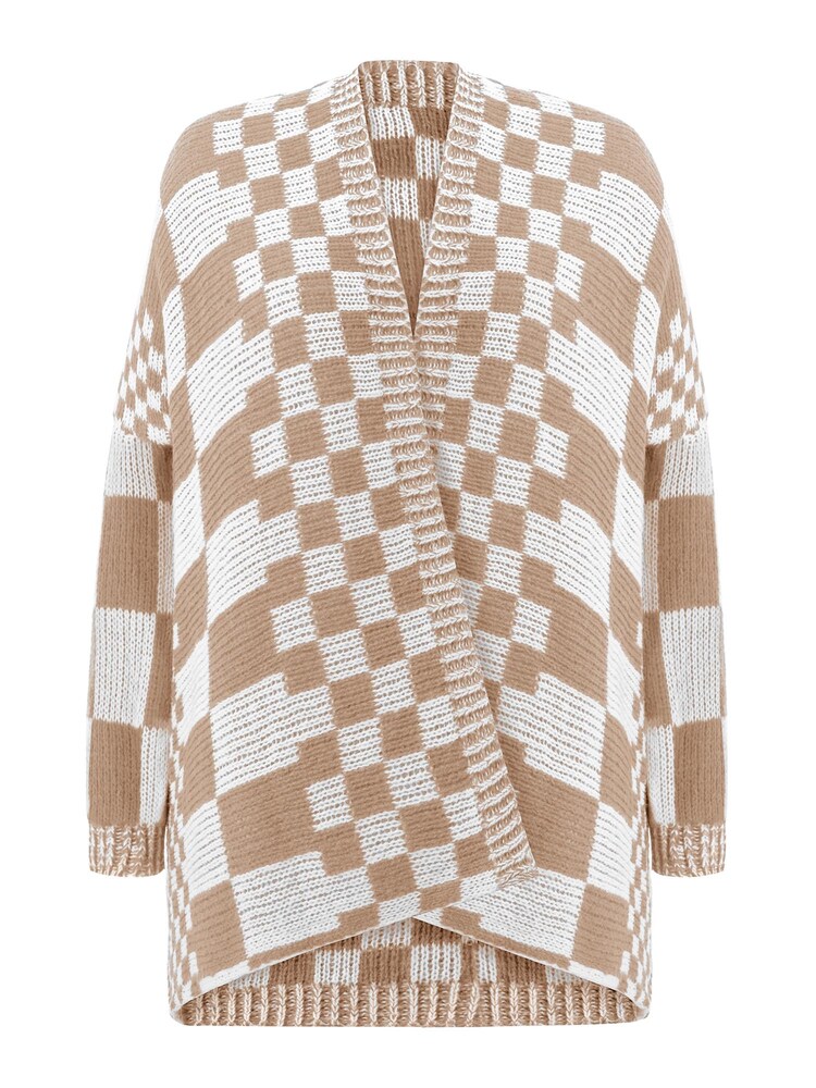 Imily Bela Strickjacke Damen Größe M dunkelbeige / weiß