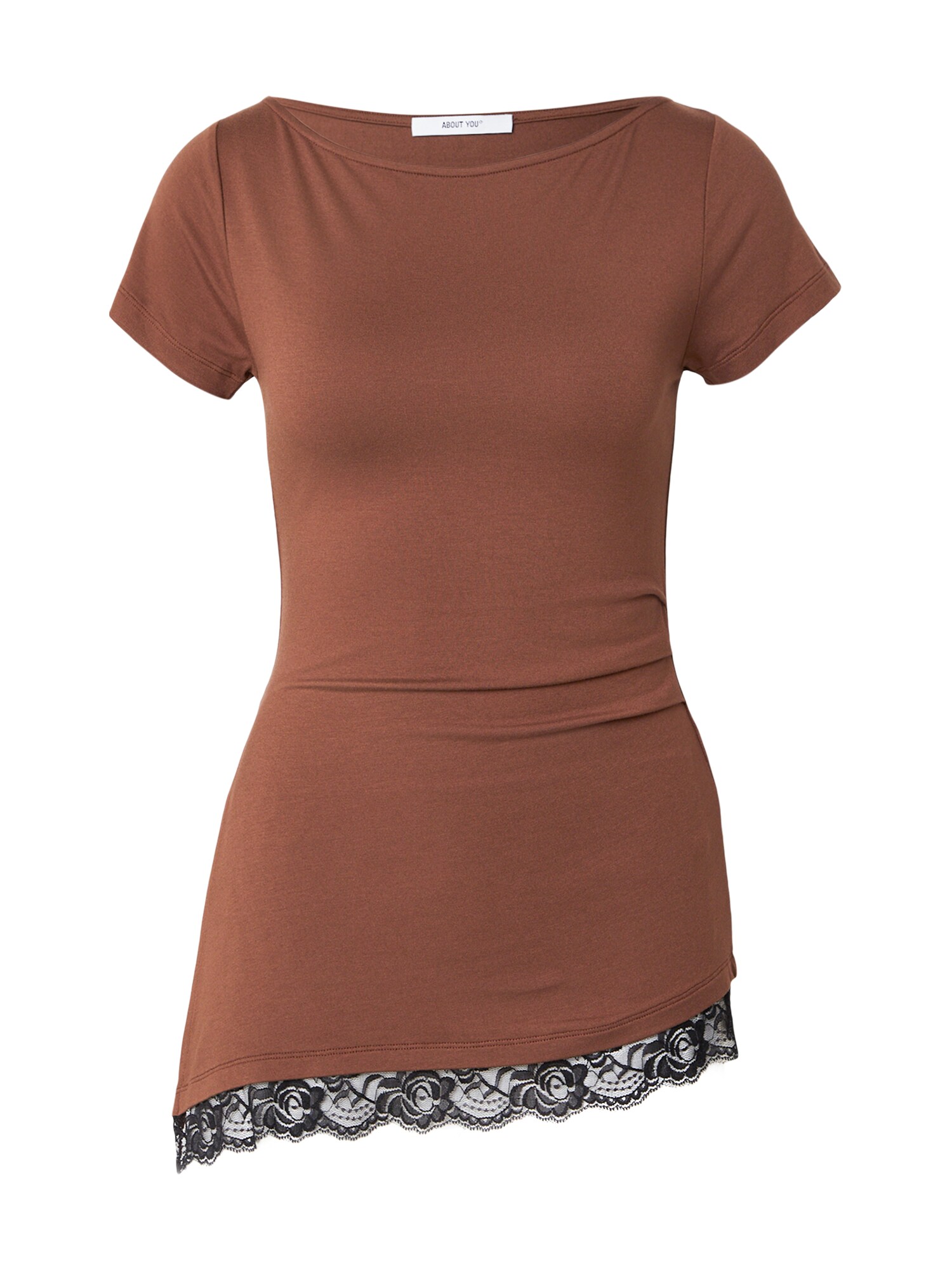 ABOUT YOU Tricou Nayeli maro caramel / negru