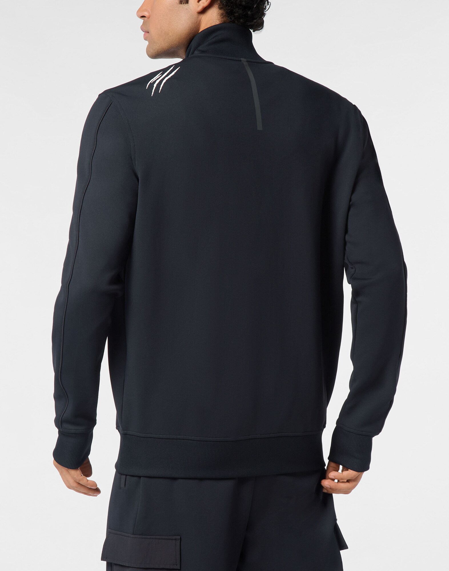 Plein Sport Sudadera con cremallera 'Scratch'  negro / blanco lana – imagen 4