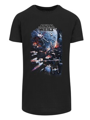 F4NT4STIC Shirt ‘Star Wars Galaxy Space Fight Classic’ Gemengde kleuren / Zwart