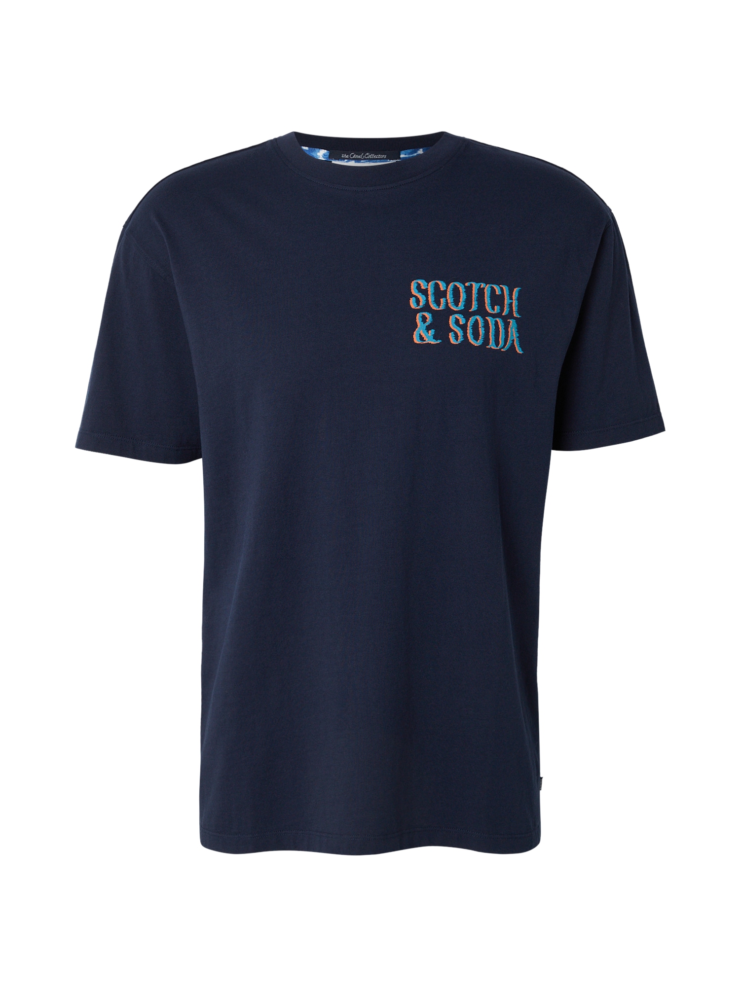 SCOTCH & SODA Tricou bleumarin / cyan / portocaliu