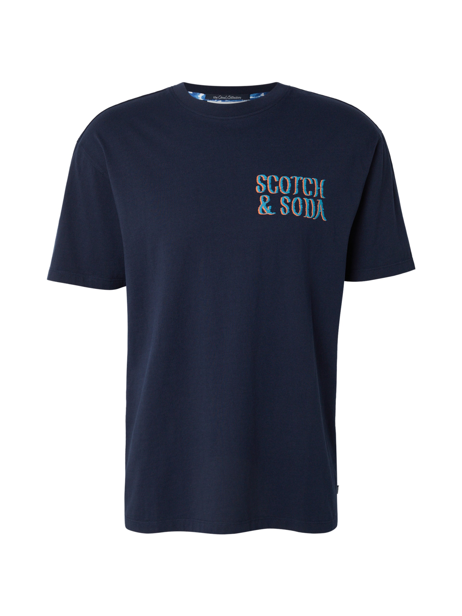 SCOTCH & SODA T-shirt marinblå / cyanblå herr