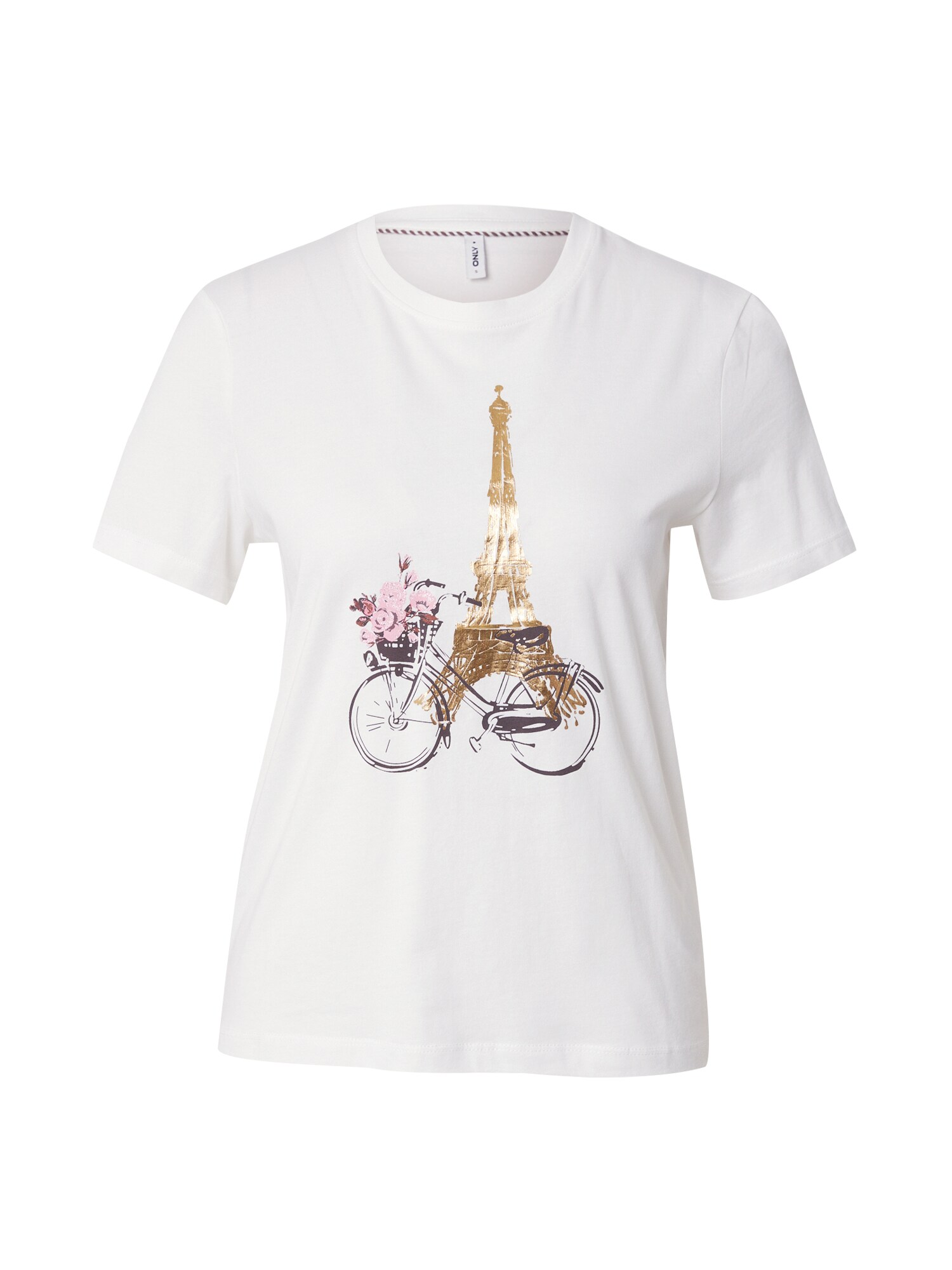 ONLY Tricou 'ONLKITA'  oliv / roz / negru / alb