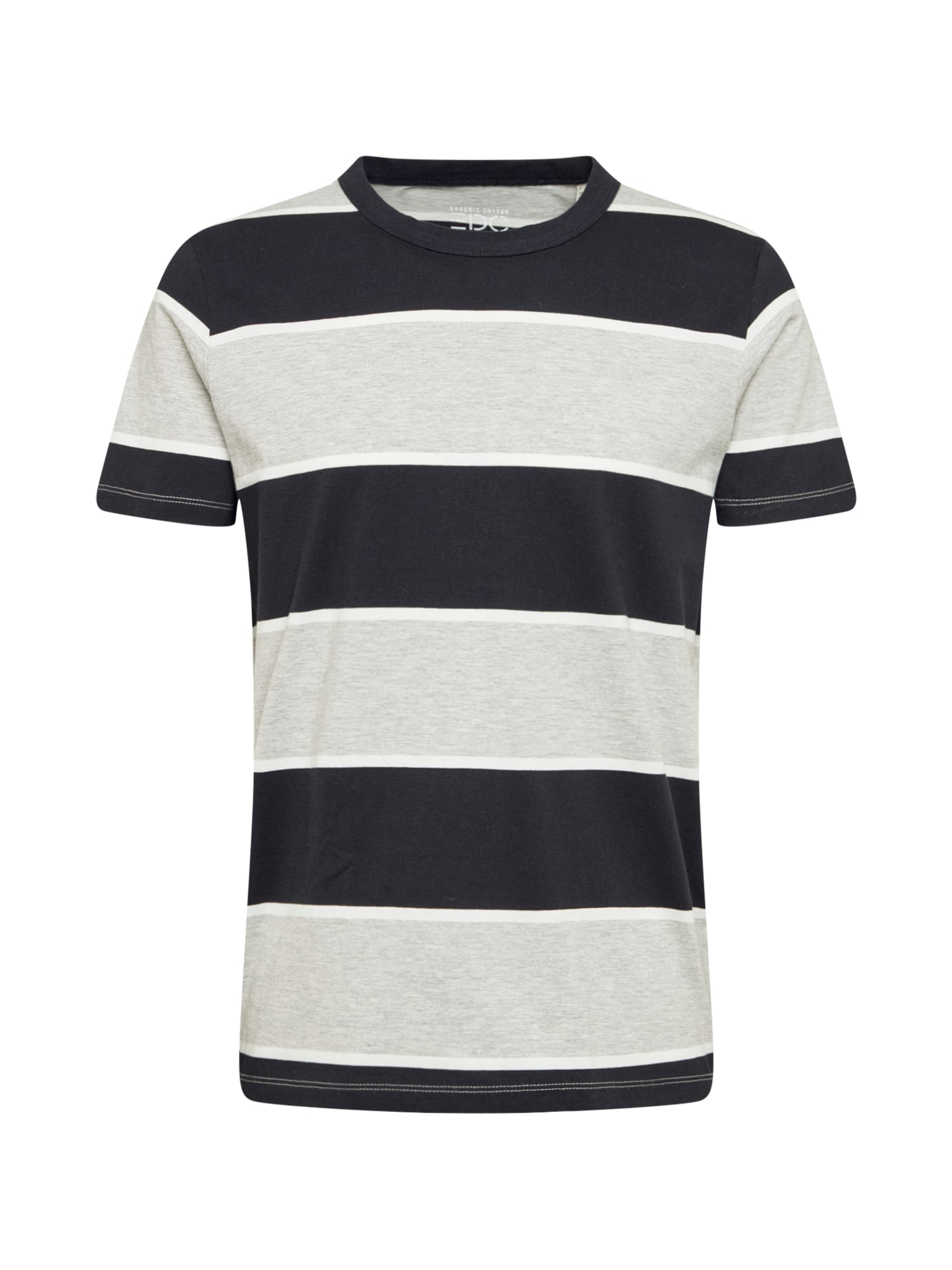 ESPRIT Тениска  антрацитно черно / сив меланж / бяло