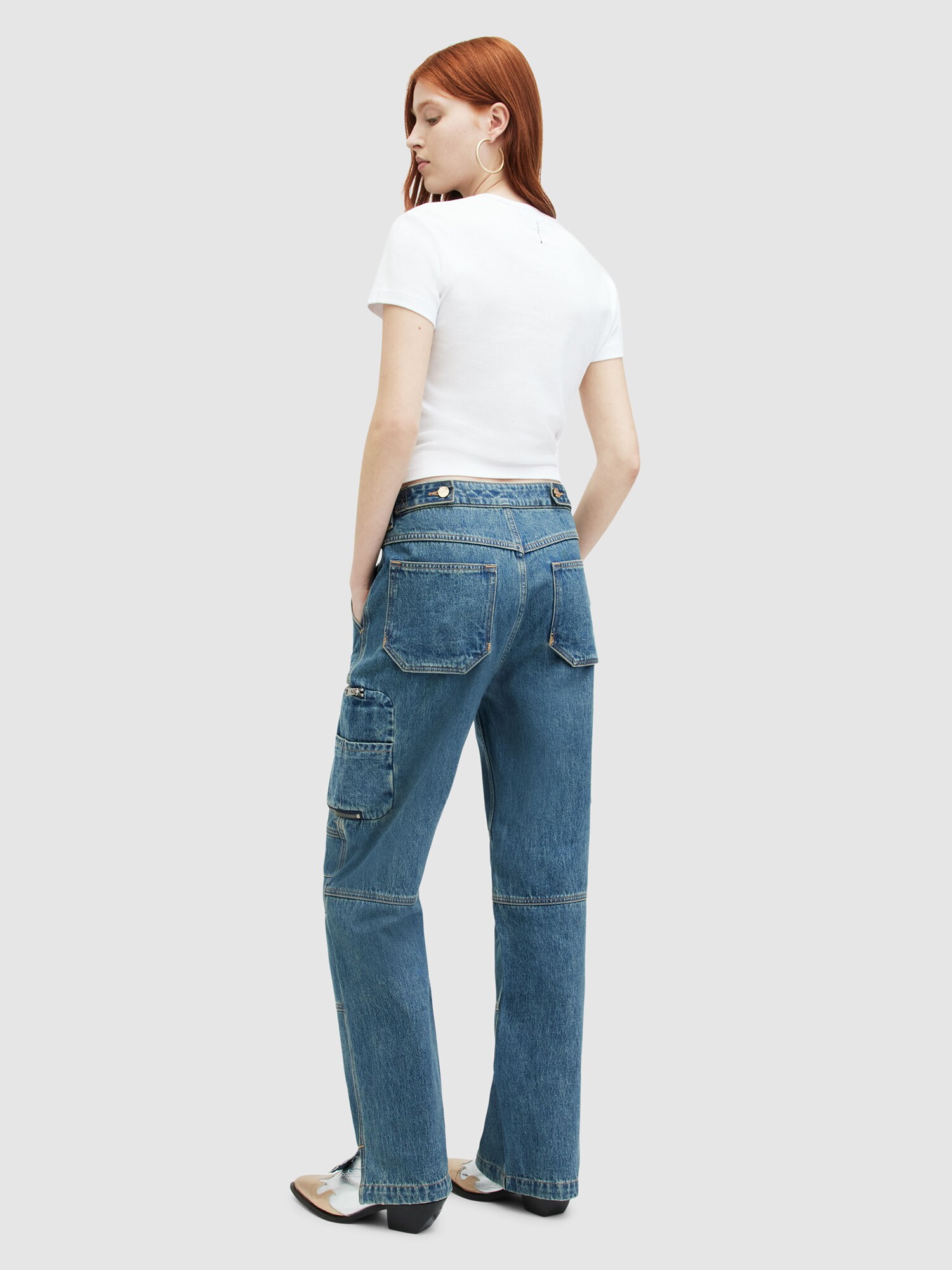 AllSaints Rifľové kapsáče 'FLORENCE' modrá denim (obrázok 4)